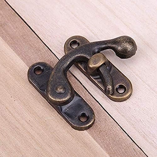 Biaungdo 5pcs Retro Vintage Style Swing Bag Clasp Closure Lock Latch for Furniture Wooden Box Jewelry Case Bronze Tone
