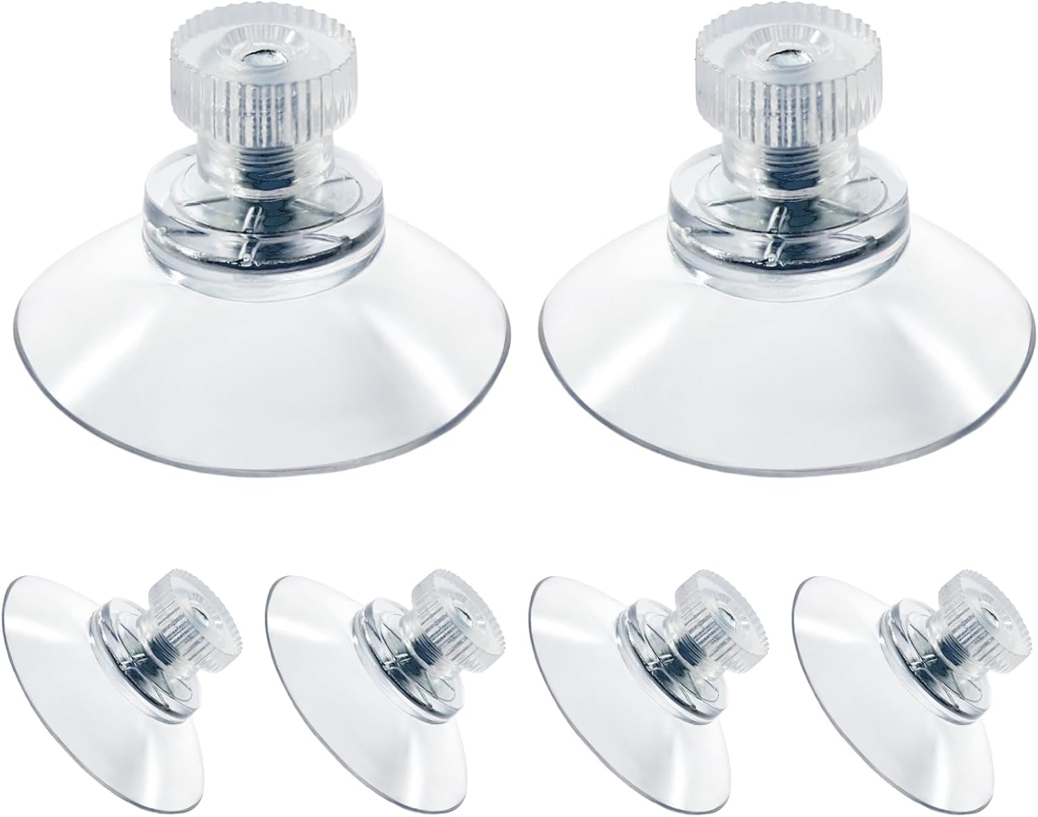 Biaungdo 6 Pack 32mm Suction Cups with Screws Nut, Clear PVC Sucker Pads Holder, Plastic Strong Sucker Suction Cup Holder for Window, Bathroom Wall, Car Shade, Home Decoration