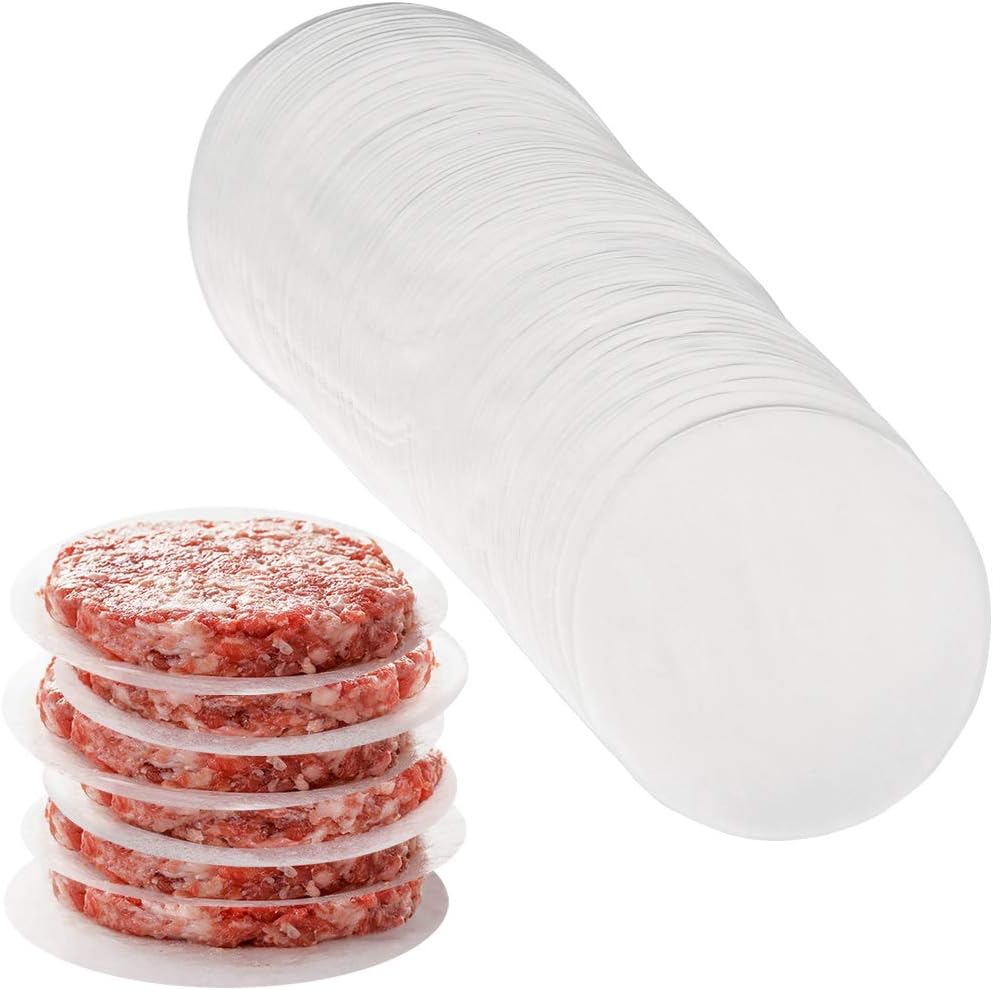 Hamburger Patty Paper Round 4.5 Inch, Set of 200, Non Stick Patty Paper Sheets for Burger Press, Patty Serperate and Cake Baking 5.5/6/7/8/9/10/12inch Available