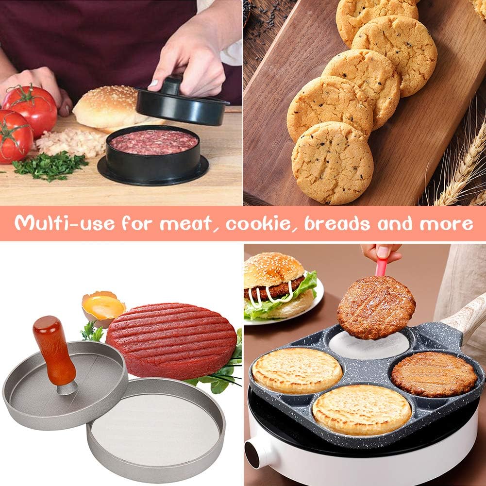 Hamburger Patty Paper Round 4.5 Inch, Set of 200, Non Stick Patty Paper Sheets for Burger Press, Patty Serperate and Cake Baking 5.5/6/7/8/9/10/12inch Available