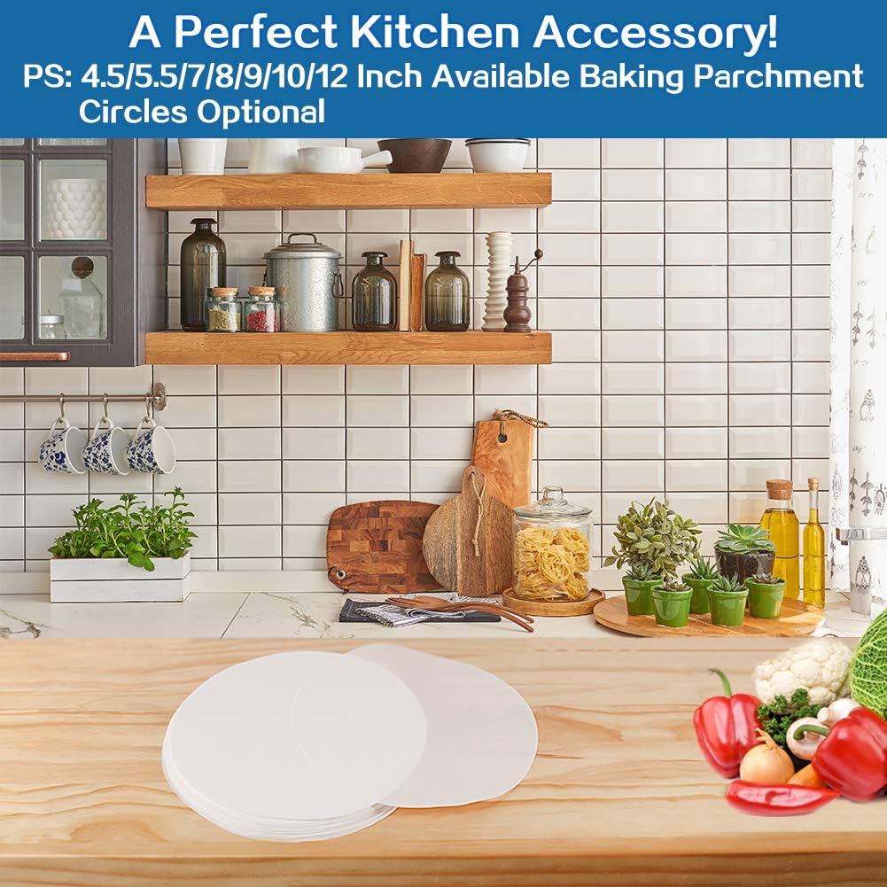 Hamburger Patty Paper Round 4.5 Inch, Set of 200, Non Stick Patty Paper Sheets for Burger Press, Patty Serperate and Cake Baking 5.5/6/7/8/9/10/12inch Available