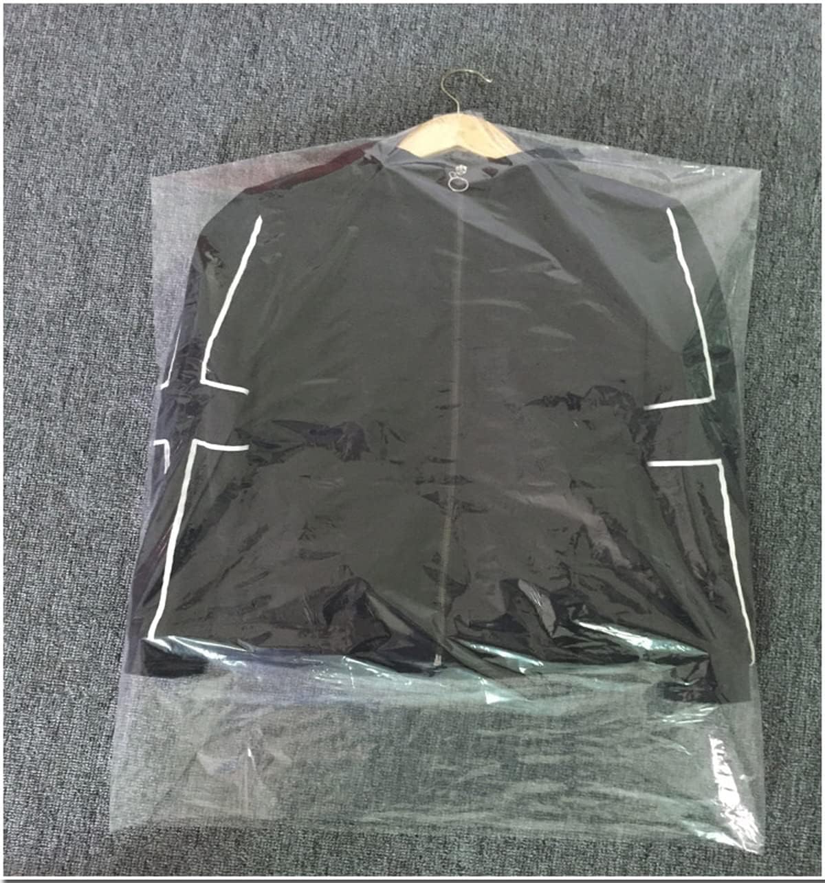 20 Pack Clear Plastic Clothes Covers, 27.5 Inch Dry Cleaning Bags Hanging Dust Proof Garment Bags for Kids for Home Storage, Dry Cleaners 45 x 70cm