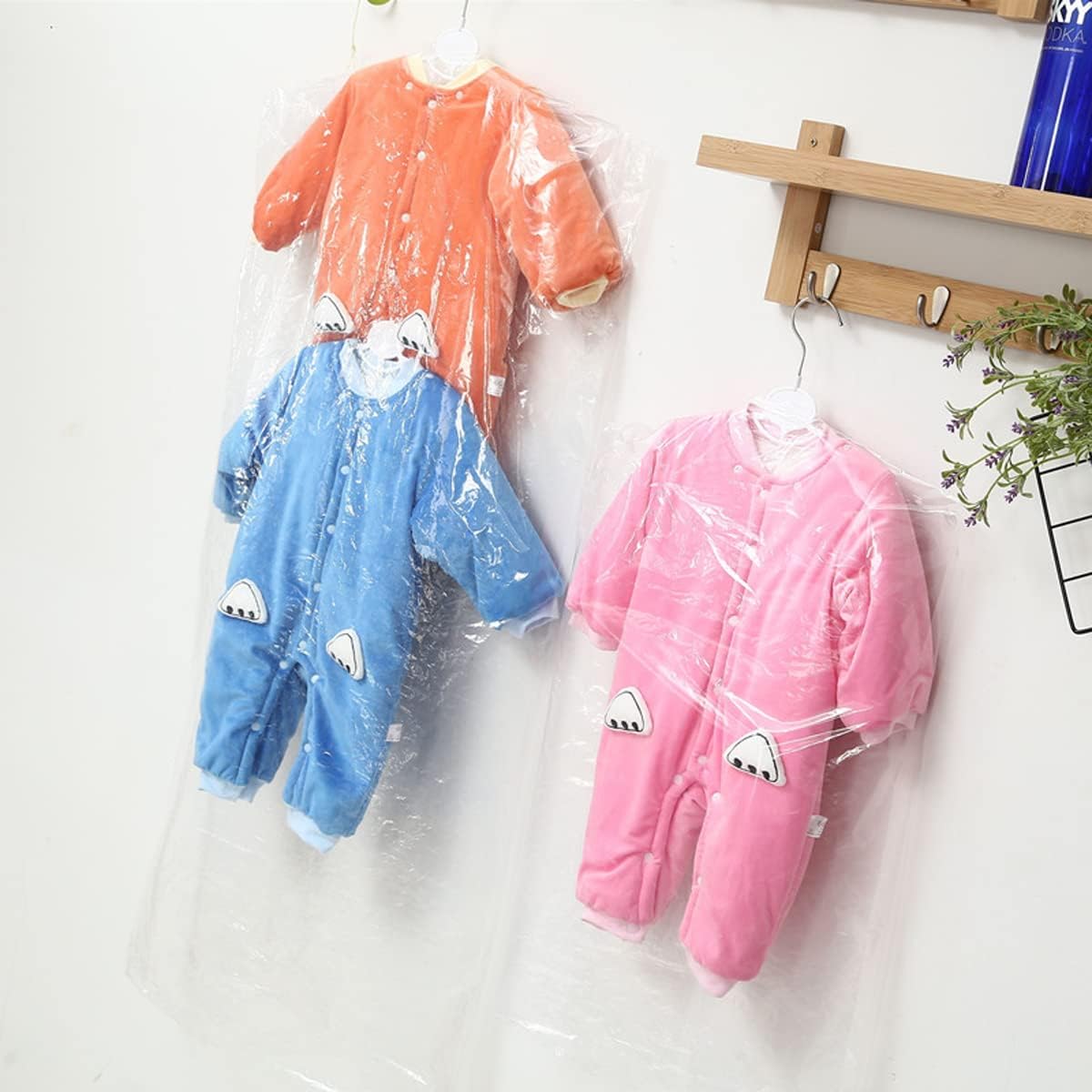 20 Pack Clear Plastic Clothes Covers, 27.5 Inch Dry Cleaning Bags Hanging Dust Proof Garment Bags for Kids for Home Storage, Dry Cleaners 45 x 70cm