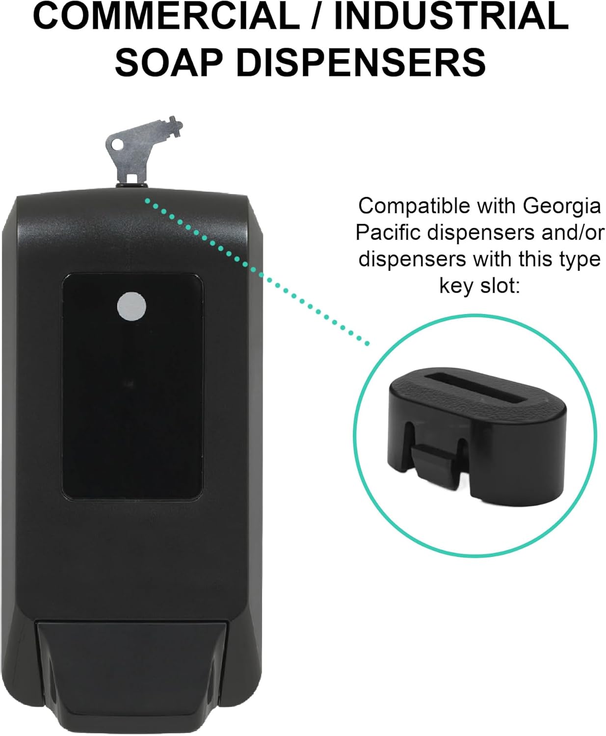 Paper Towel Dispenser Key for Georgia Pacific Commercial Machines - Also Fits GP Toilet Paper and Soap Dispensers, 3-pk