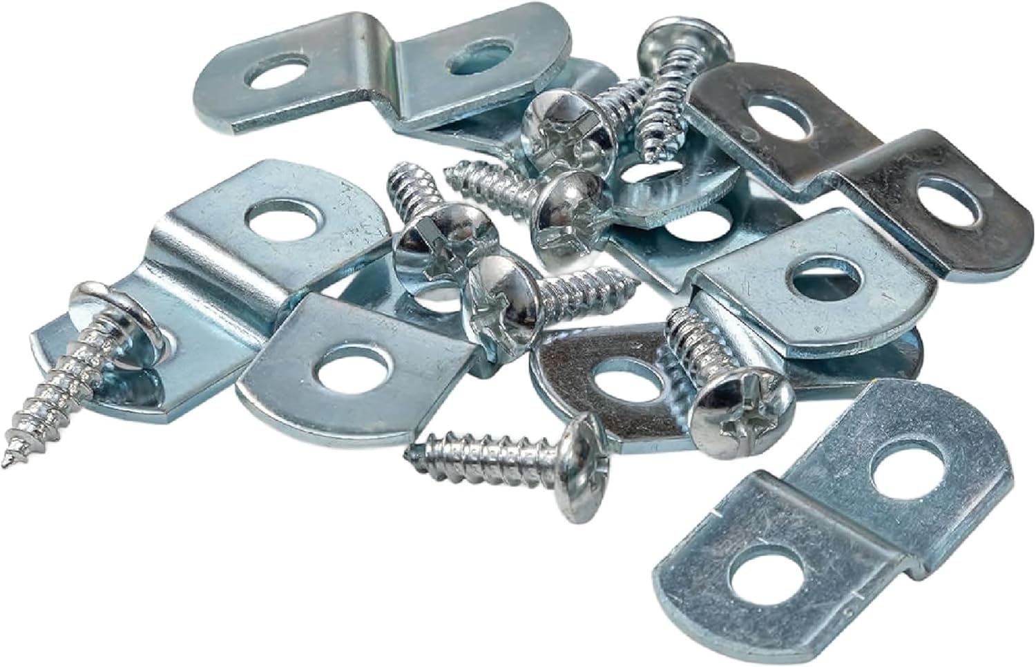 Canvas Clips 8-Pk: 1/2" Offset or Choose Your Length; Mirror Picture Frame or Artwork Hanging Floater Framing; 8 Screws Included; Glass Panel Metal Retainer Clip