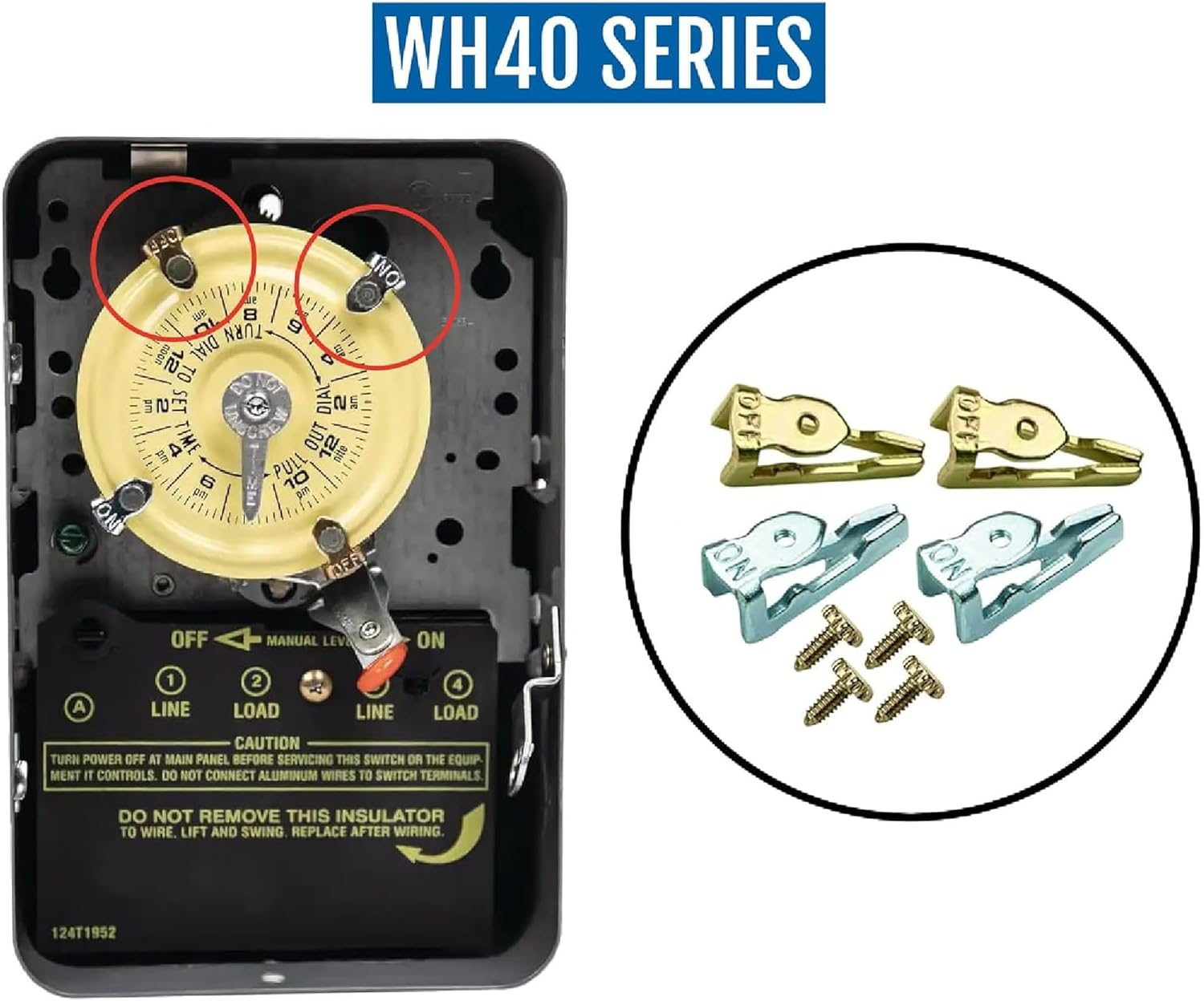 156T1978A Time Switch Tripper Kit for Intermatic T100 T7000 WH40 Series Timers, Includes 8 Metal Trippers 4 Silver ON / 4 Gold Off and Set Screws