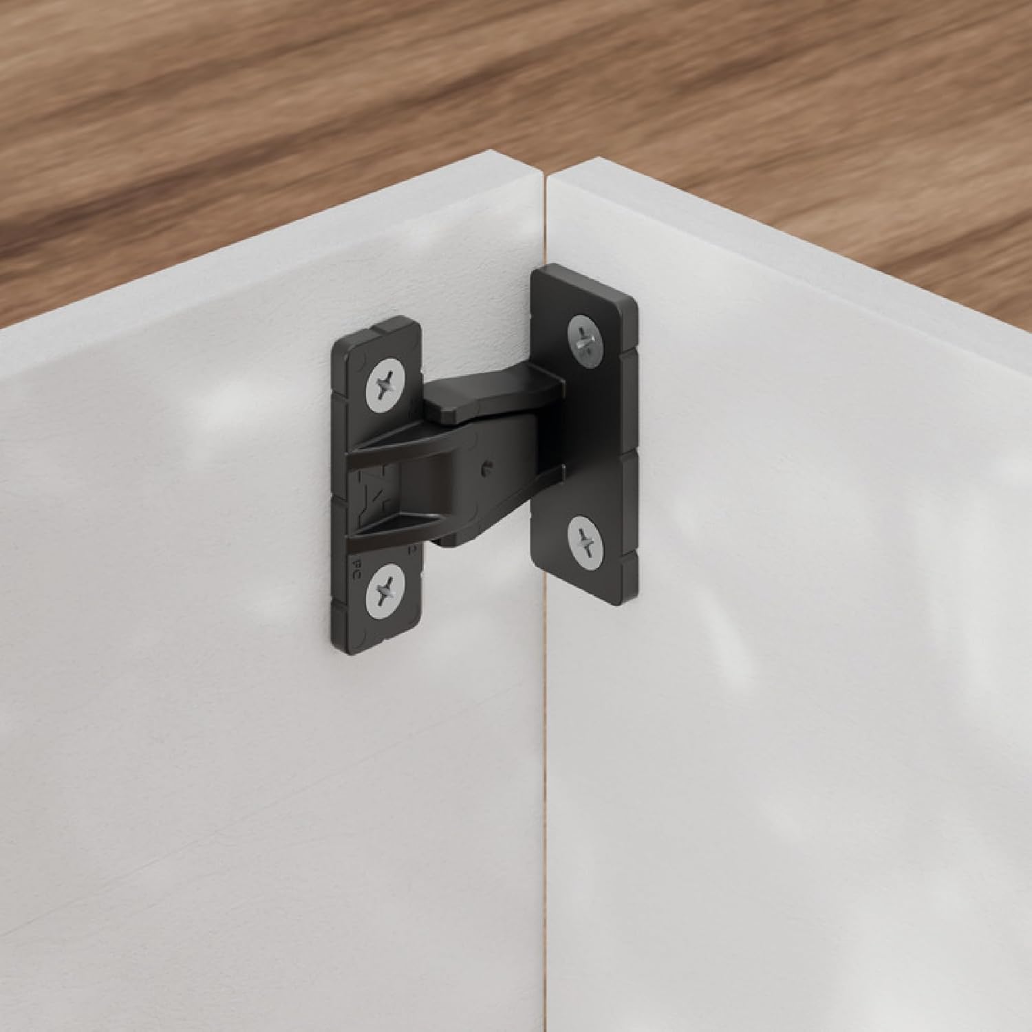 Hafele Keku Push-On Fitting Set - Bracket Connectors for False Front Panels, Cabinet Drawers, & Furniture Screws Not Included