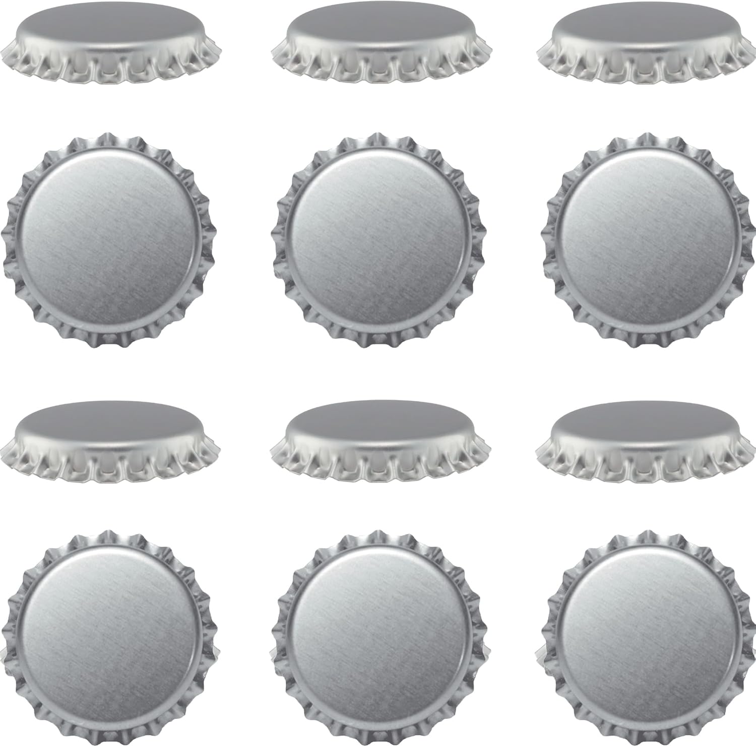 Beer Bottle Colored Pry-Off Caps 12-pk Choose Your Color Oxygen Absorbing, 26mm Crown Seal Cork, Kombucha Homebrew, PVC Free Silver