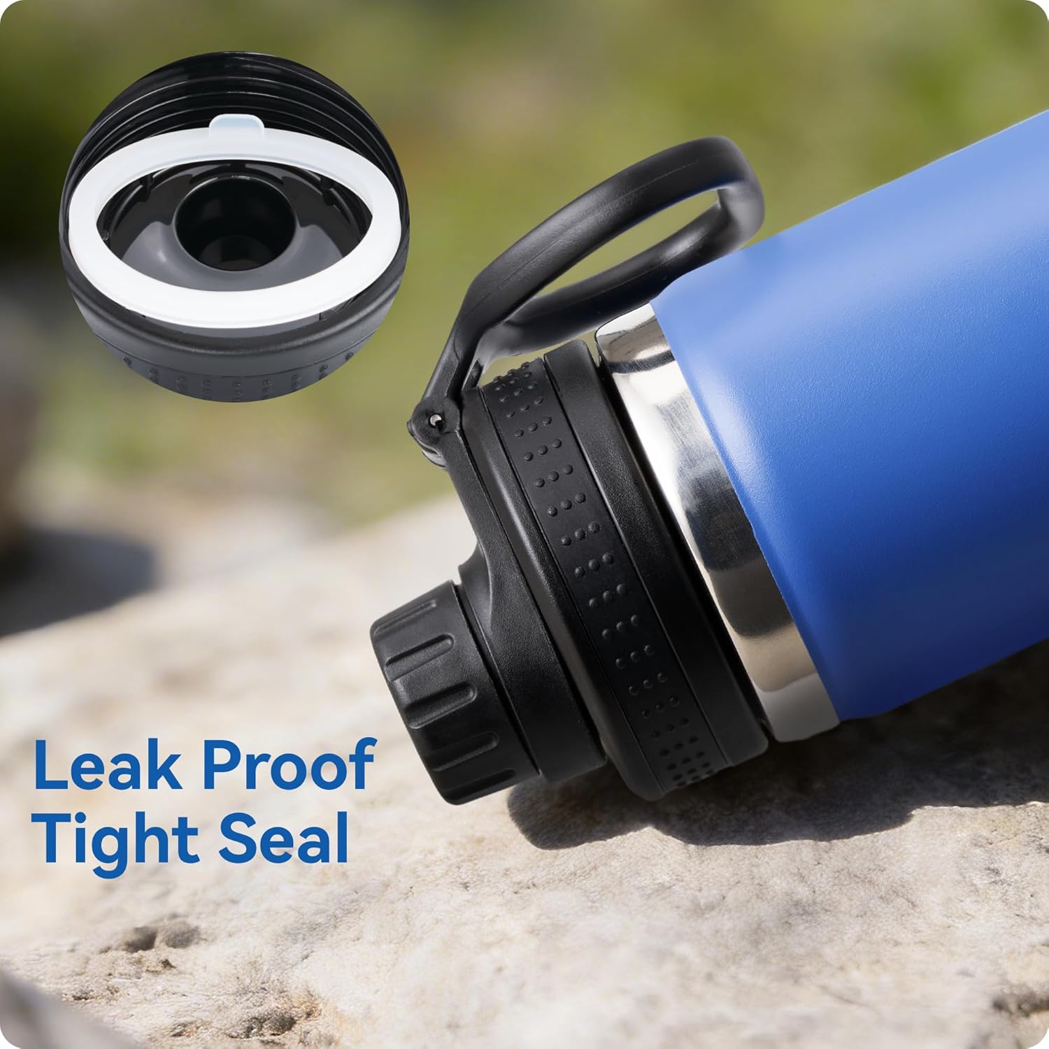 Gasket Replacement Three Finger Water Bottle Spout Lid ONLY, 4 Pack Silicone Sealing O Rings, Leak Proof & Precise Fit