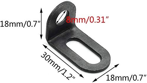 Biaungdo 18x18x30mm/0.7"x0.7"x1.2" Adjustable Right Angle Brackets L-shape Corner Brace Support Black- 15 Pcs