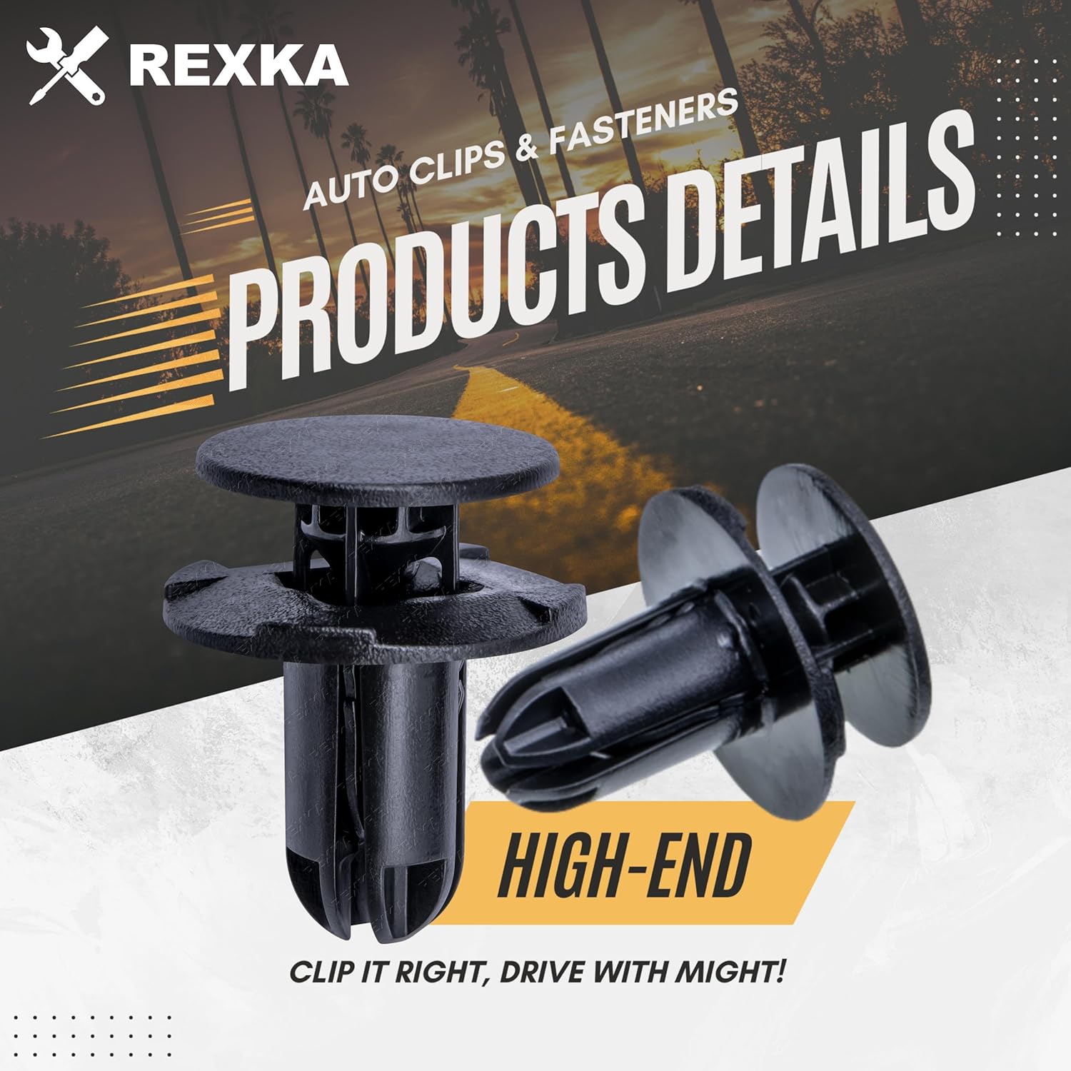 Rexka 20pcs Fender Liner Push-Type Retainer Clip Fastener Compatible with Hyundai Kia 86595-2T500 Accent,Azera,Elantra,Equus,Genesis, Ioniq, Kona,Santa Fe,Sonata,Tucson,Veloster,Optima,Sedona