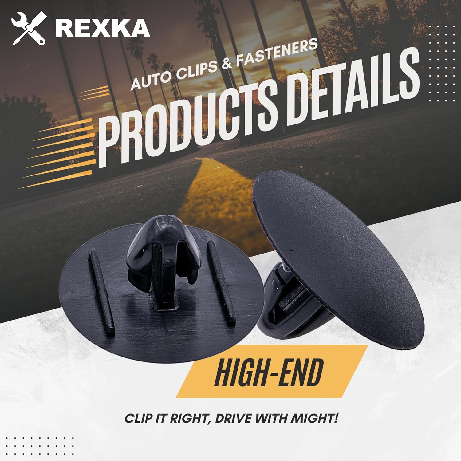 Rexka 10pcs Hood Insulation Retainer Clip Compatible with Toyota Lexus 90467-09050 90467-A0003