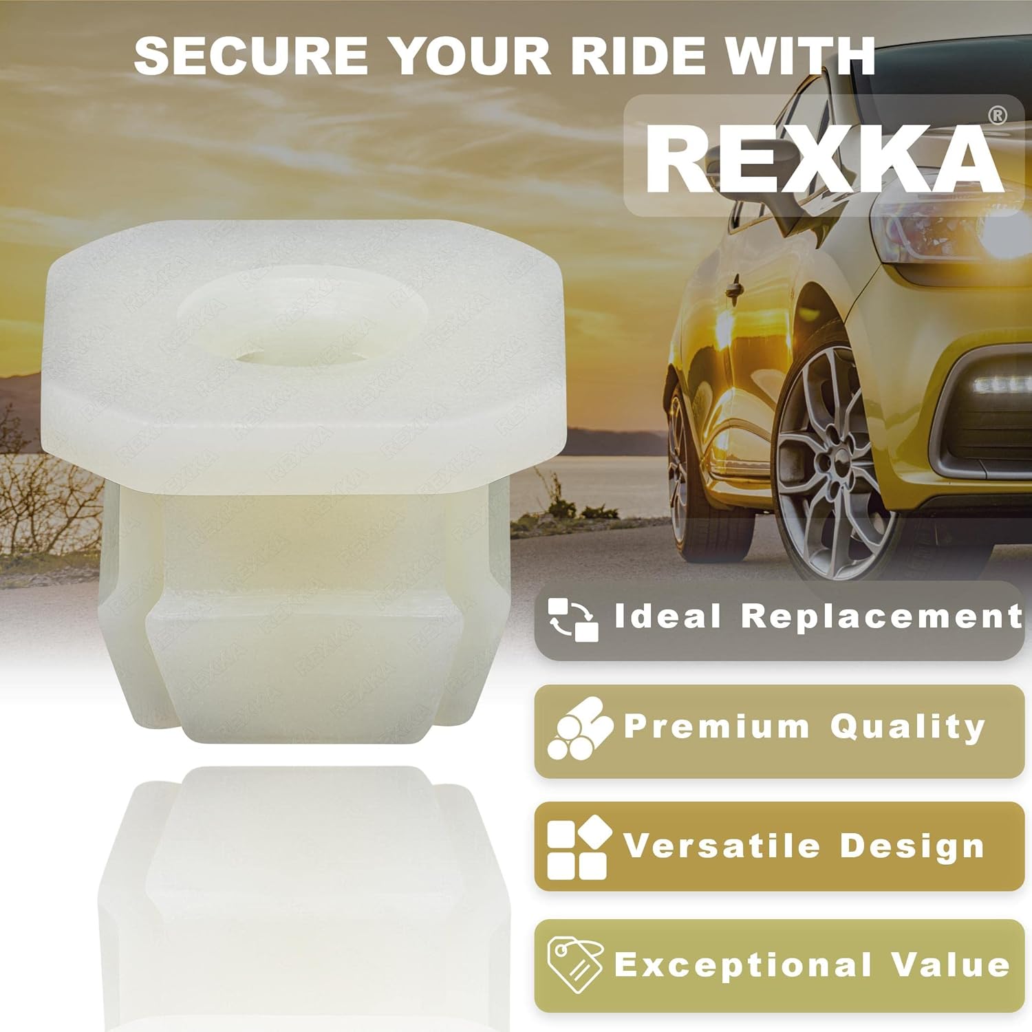 Rexka 15pcs Park/Turn Front Light Lamp Radiator Grille Retainer Nut Compatible with GM 347347 Buick Cadillac Chevrolet GMC Oldsmobile Pontiac