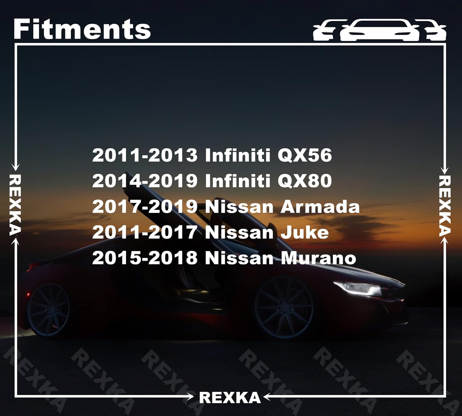Rexka 10pcs Wheel Arch Fender Flare Moulding Clips 76882-JG10A Compatible with Nissan Infiniti Armada Murano Juke QX56 QX80