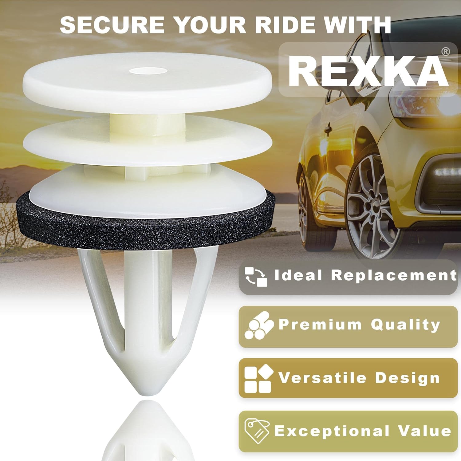 Rexka 20pcs Door Trim Panel Retainer Clip 11519031 Compatible with GM Chevrolet Hummer H2 Equinox Camaro GMC Terrain Cadillac ATS CTS SRX Ford Edge Lincoln MKX