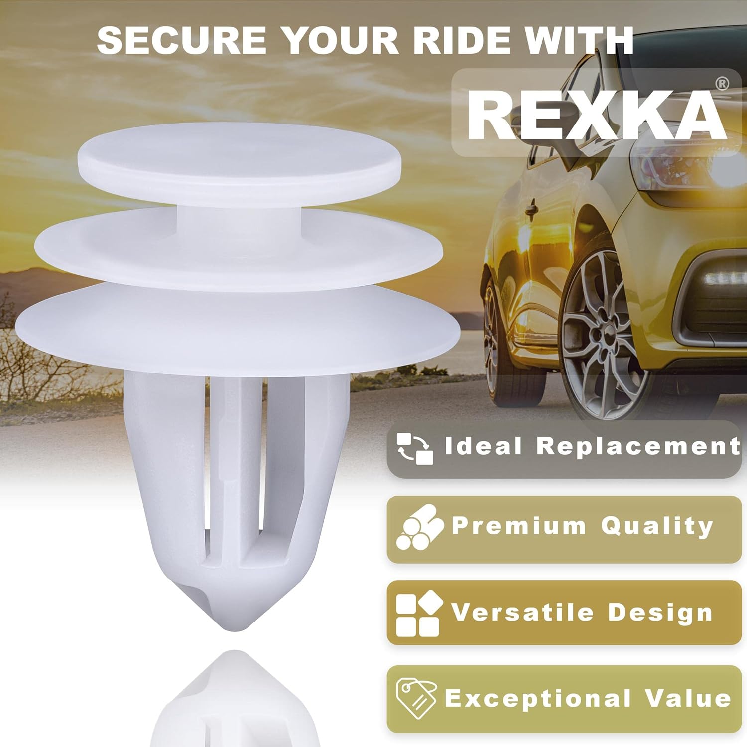 Rexka 10pcs Door Trim Panel Retainer Clip Compatible with Nissan Infiniti 01553-30001 Altima Armada Cube GT-R Maxima Murano Quest Rogue EX35 G25 G35 G37 Q40 Q50 Q60 QX30 QX80