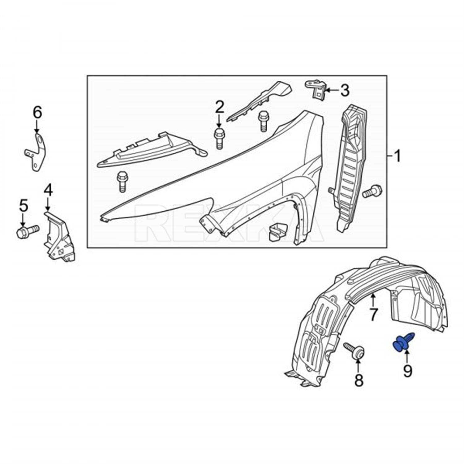 Rexka 10pcs Fender Liner Wheelhouse Liner Bumper Push Tpye Retainer Pin Clips Compatible with GM 11589289 Chrysler 6508863AA Jeep Ram Buick Cadillac Chevrolet GMC Hummer Pontiac Saturn Chrysler Dodge