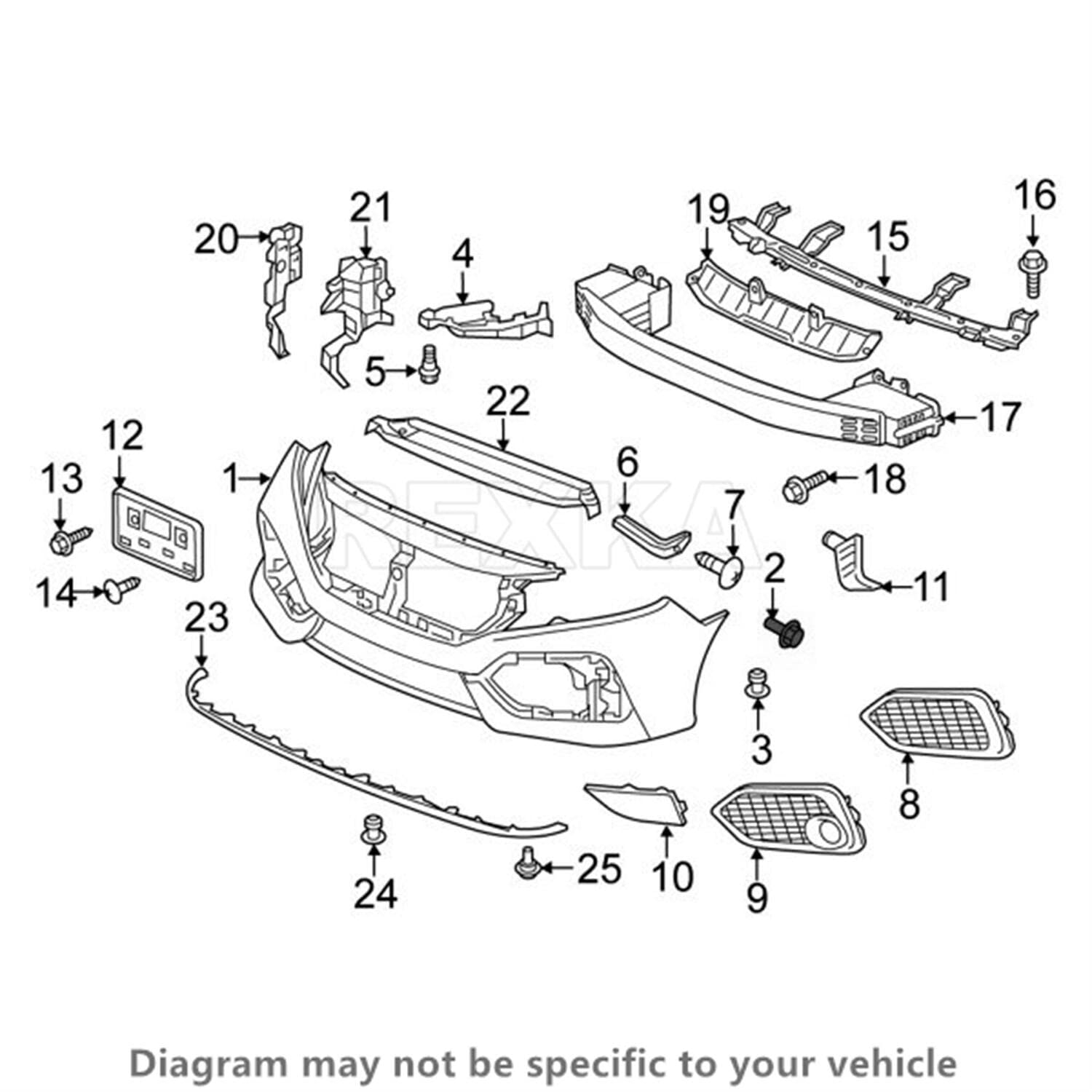 Rexka 10pcs Bumper Cover Fender Liner Splash Shield Screw Retainer 90103-TA0-000 Compatible with Honda Acura Accord Civic CR-V CR-Z Crosstour Fit HR-V Insight Odyssey Passport Pilot Ridgeline