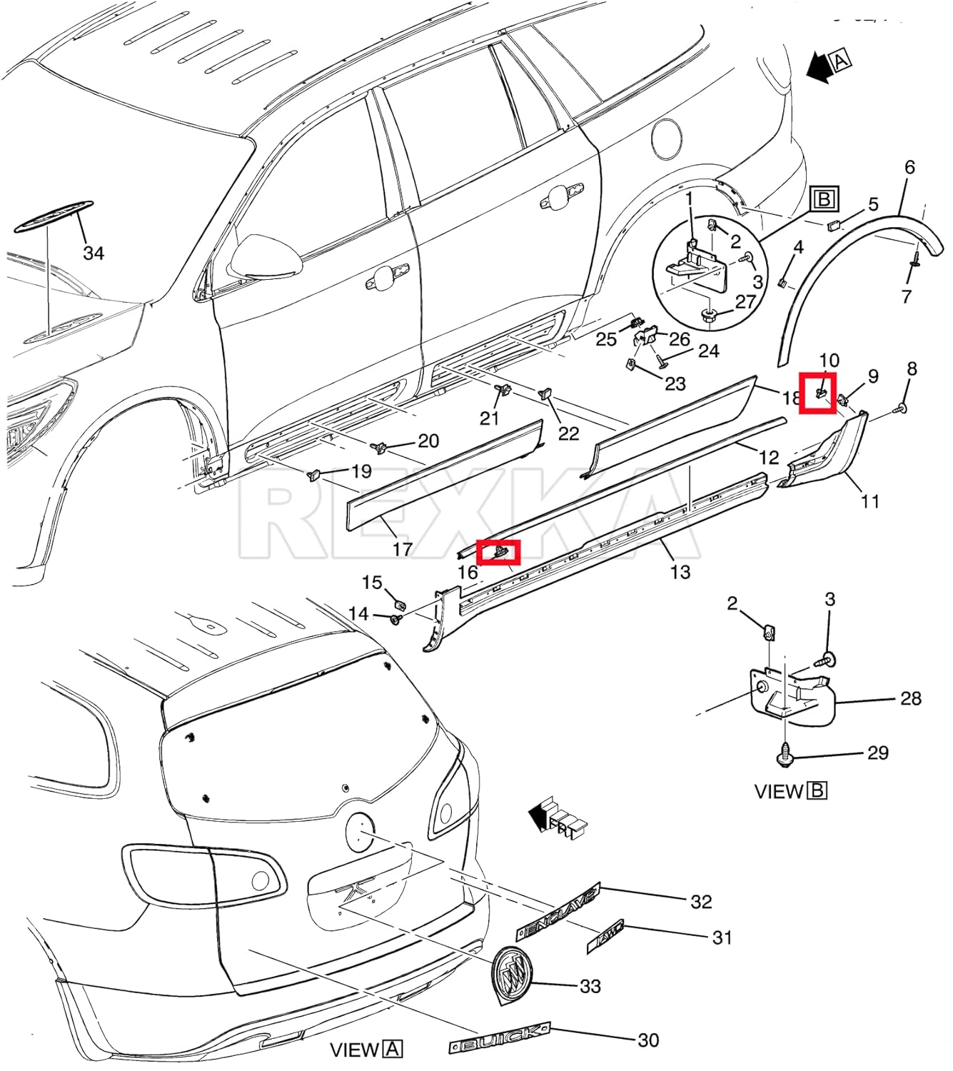 Rexka 20pcs Rocker Wheel Flare Moulding Clips Compatible with Jeep Grand Cherokee Compass Cherokee 68172491AA 68271803AA 68395627AA GM 11571175 19352782 Traverse
