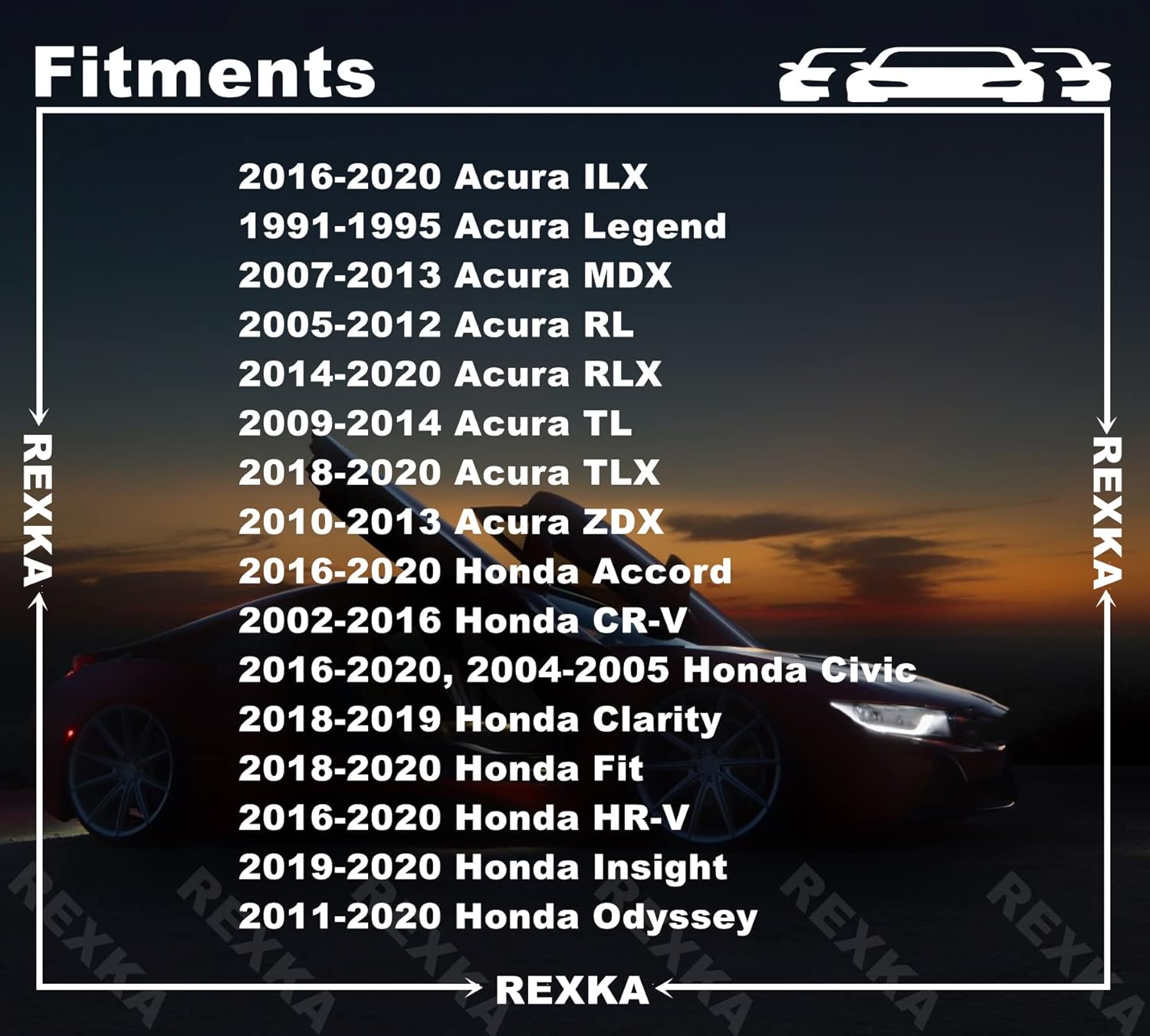 Rexka 20pcs Front Lower Fender Rocker Molding Retainer Clip Fastener 91504-SP1-003 for Honda Acura Accord Civic Clarity Fit HR-V Insight Odyssey Acura ILX Legend MDX RL RLX TL TLX ZDX.