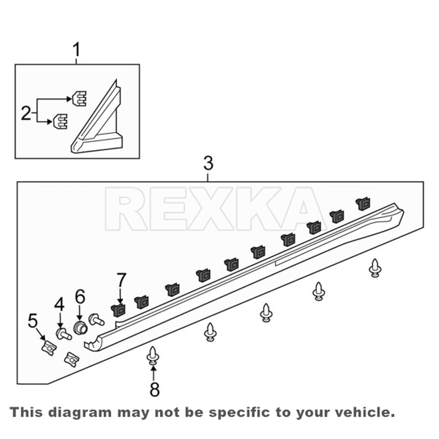 Rexka 20pcs Front Lower Fender Rocker Molding Retainer Clip Fastener 91504-SP1-003 for Honda Acura Accord Civic Clarity Fit HR-V Insight Odyssey Acura ILX Legend MDX RL RLX TL TLX ZDX.