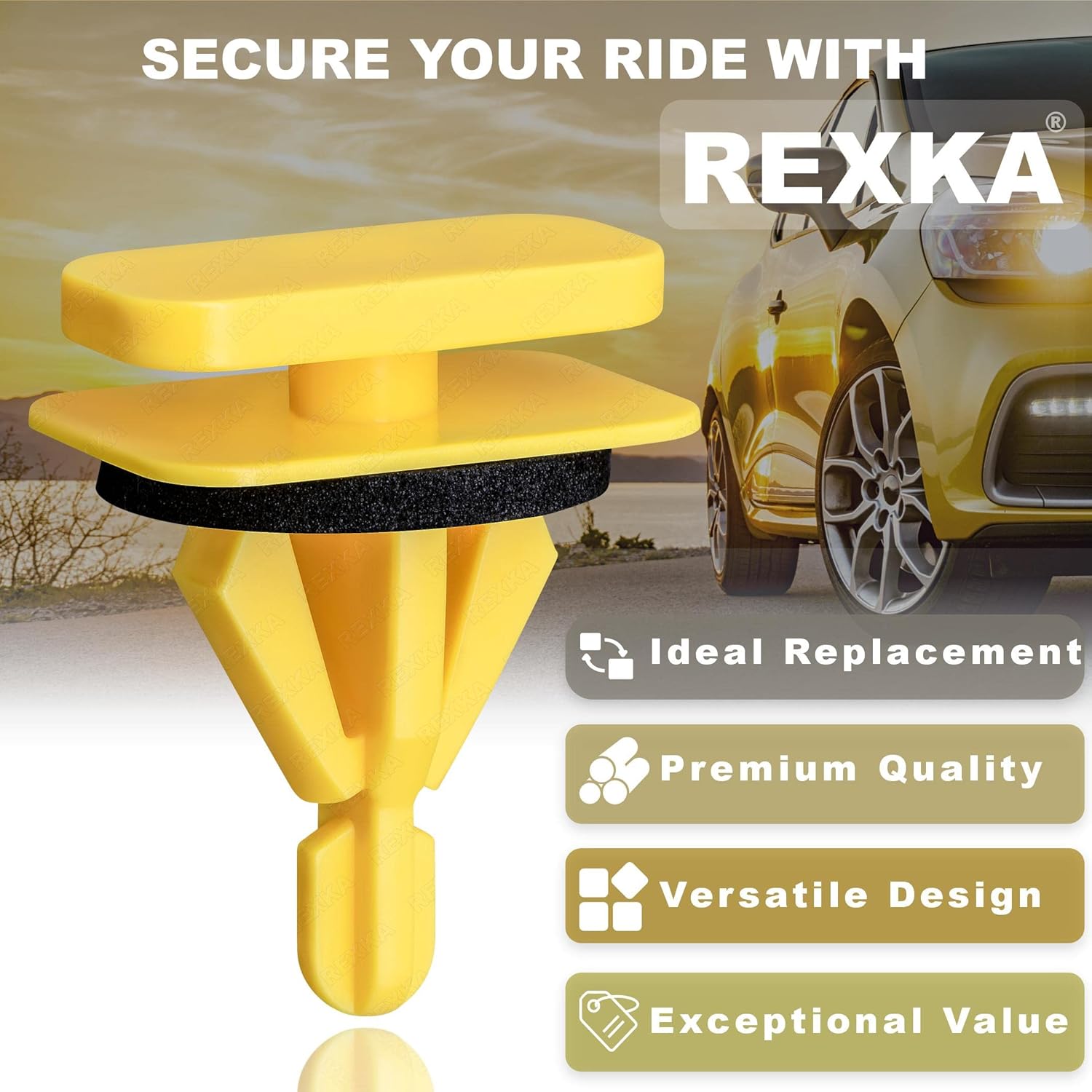 Rexka 10pcs Rocker Wheel Opening Spoiler Moulding Clip 15864780 Compatible with GM Chevy Cadillac GMC Buick Sierra Silverado Acadia Traverse Equinox Camaro Trailblazer XT5 Enclave Envision