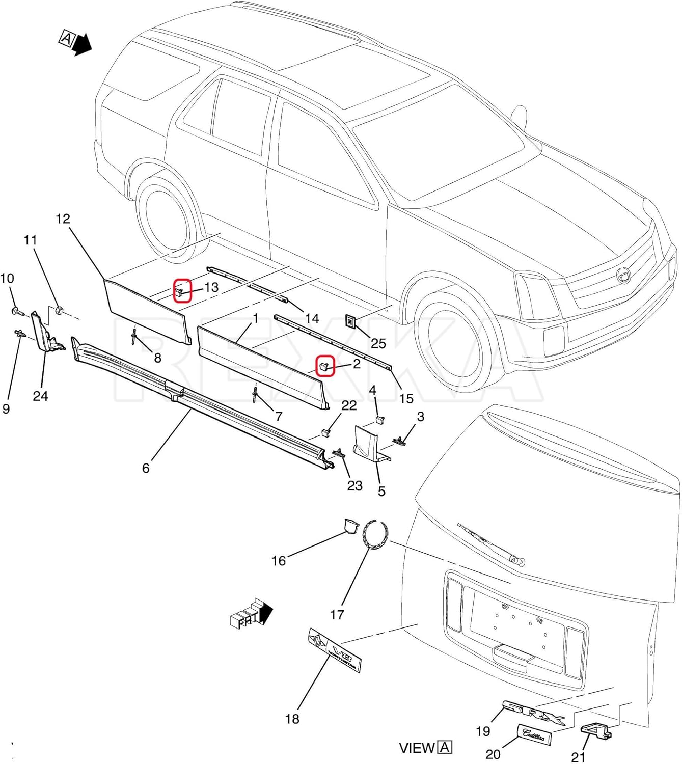 Rexka 10pcs Rocker Wheel Opening Spoiler Moulding Clip 15864780 Compatible with GM Chevy Cadillac GMC Buick Sierra Silverado Acadia Traverse Equinox Camaro Trailblazer XT5 Enclave Envision