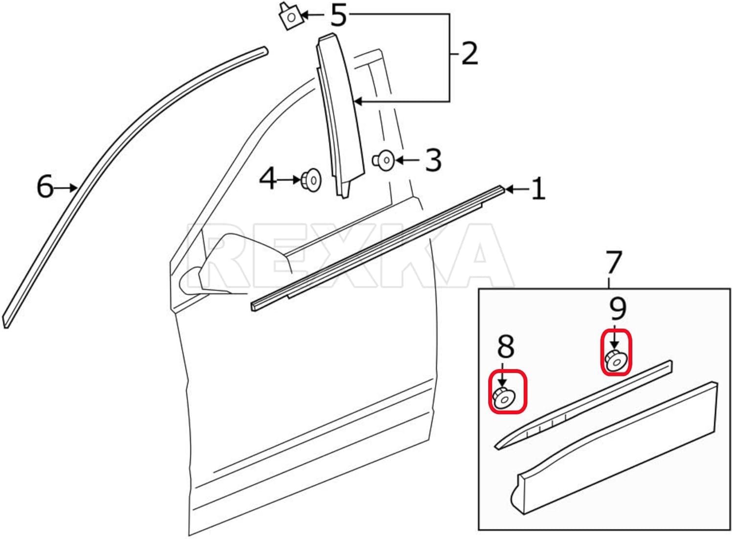 Rexka 10pcs Rocker Wheel Opening Spoiler Moulding Clip 15864780 Compatible with GM Chevy Cadillac GMC Buick Sierra Silverado Acadia Traverse Equinox Camaro Trailblazer XT5 Enclave Envision