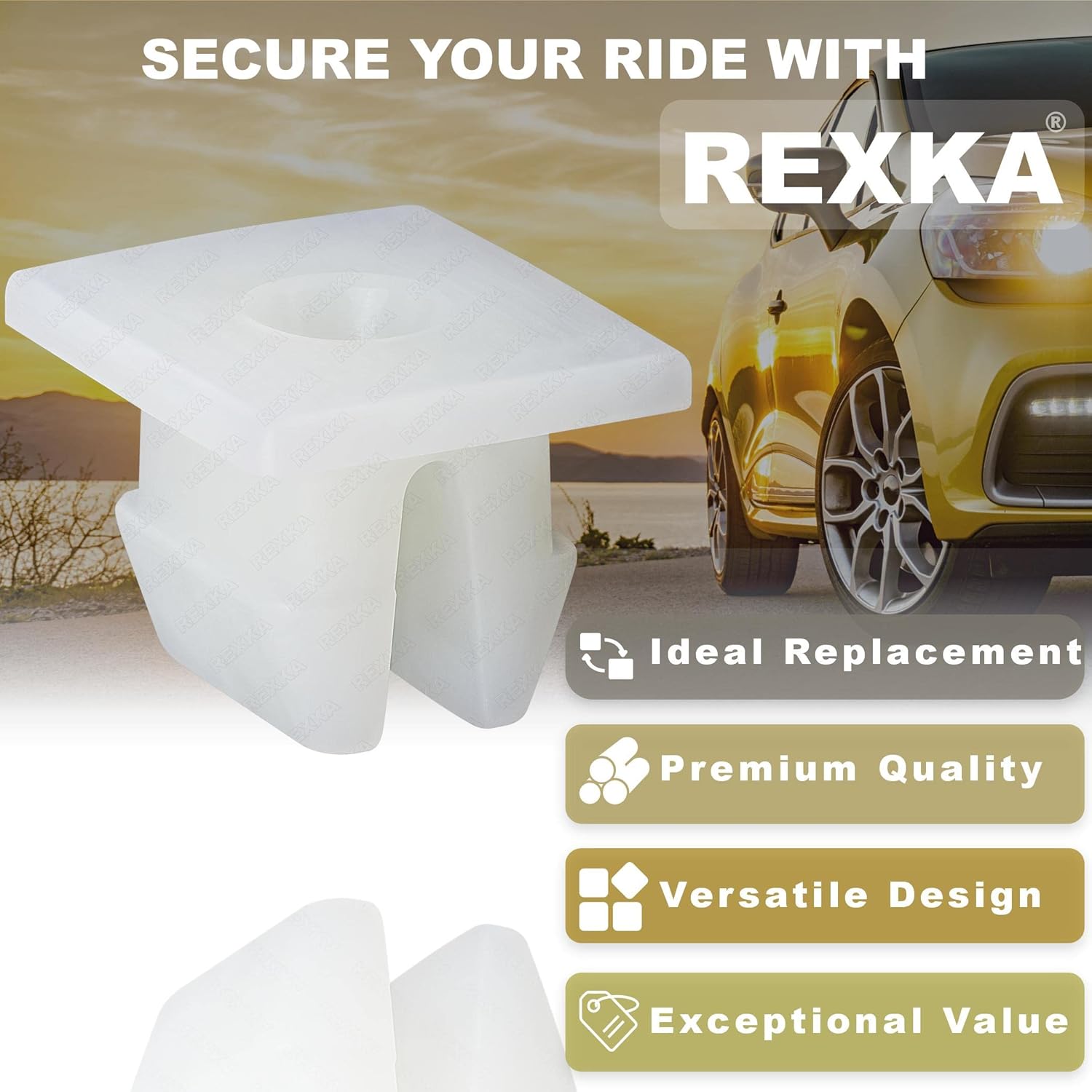 Rexka 20pcs Front Bumper Support Splash Shield Under Cover Nylon Nut Grommet M5.5 Screw 90189-06193 for Toyota Lexus