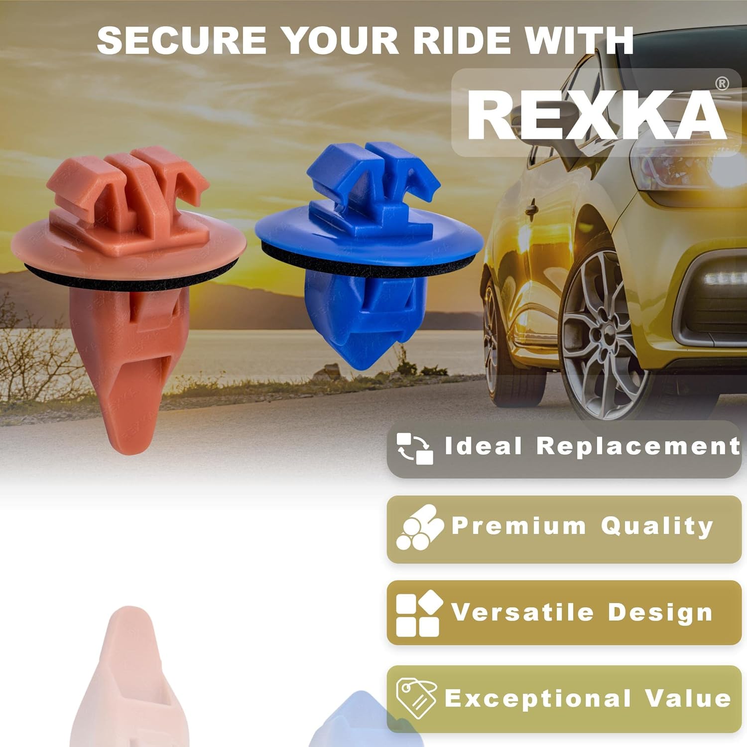 Rexka 10 Sets Fender Flare Clip Kit 75495-35010 75397-35010 Compatible with Toyota Tacoma RAV4 Highlander FJ Cruiser