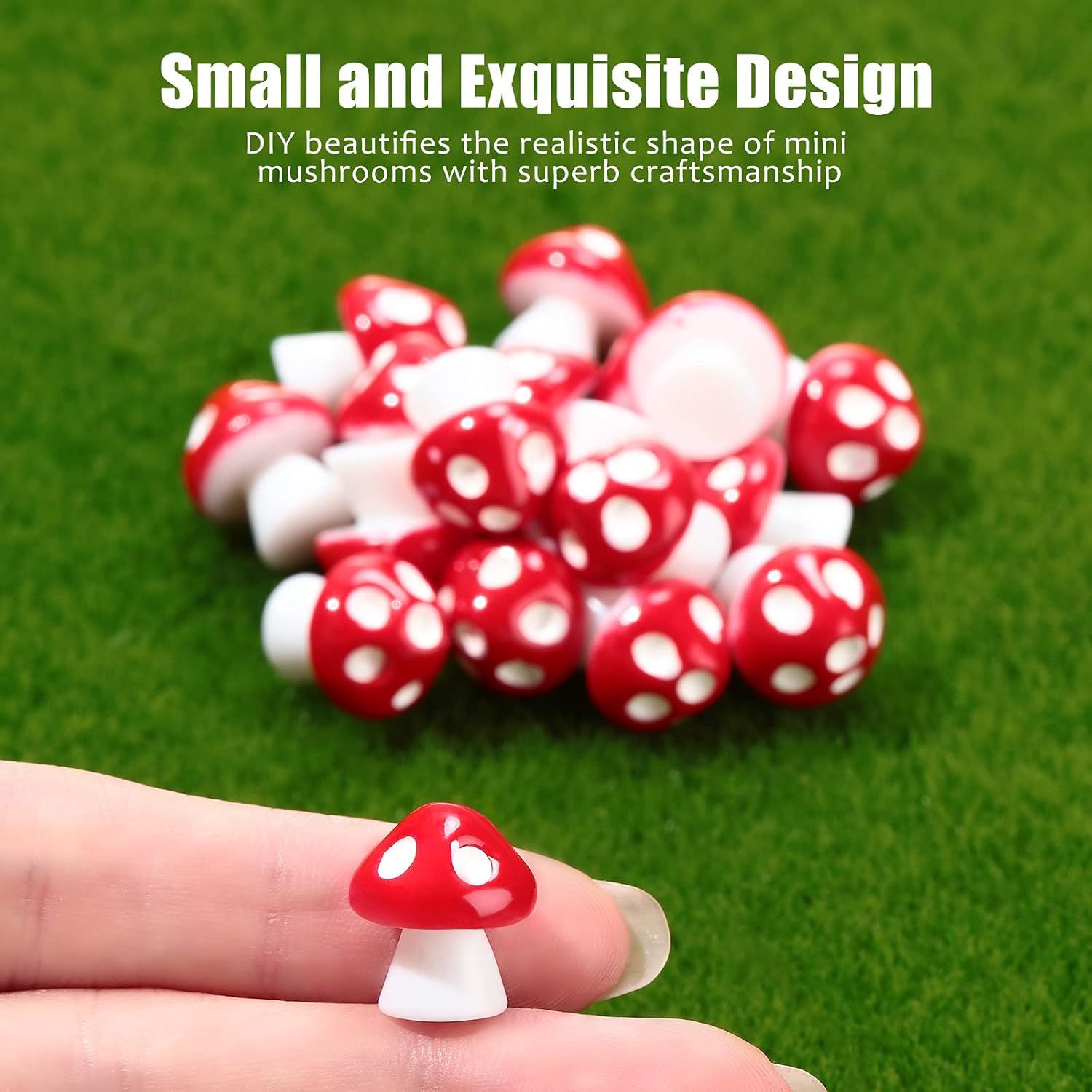 24 Pcs Mini Resin Mushrooms Tiny Mushroom Miniature igurines airy Wild Garden Supplies Small Mushrooms Micro Model Decoration Landscape Crat Accessories or DIY Home Dollhouse Handmade Decor