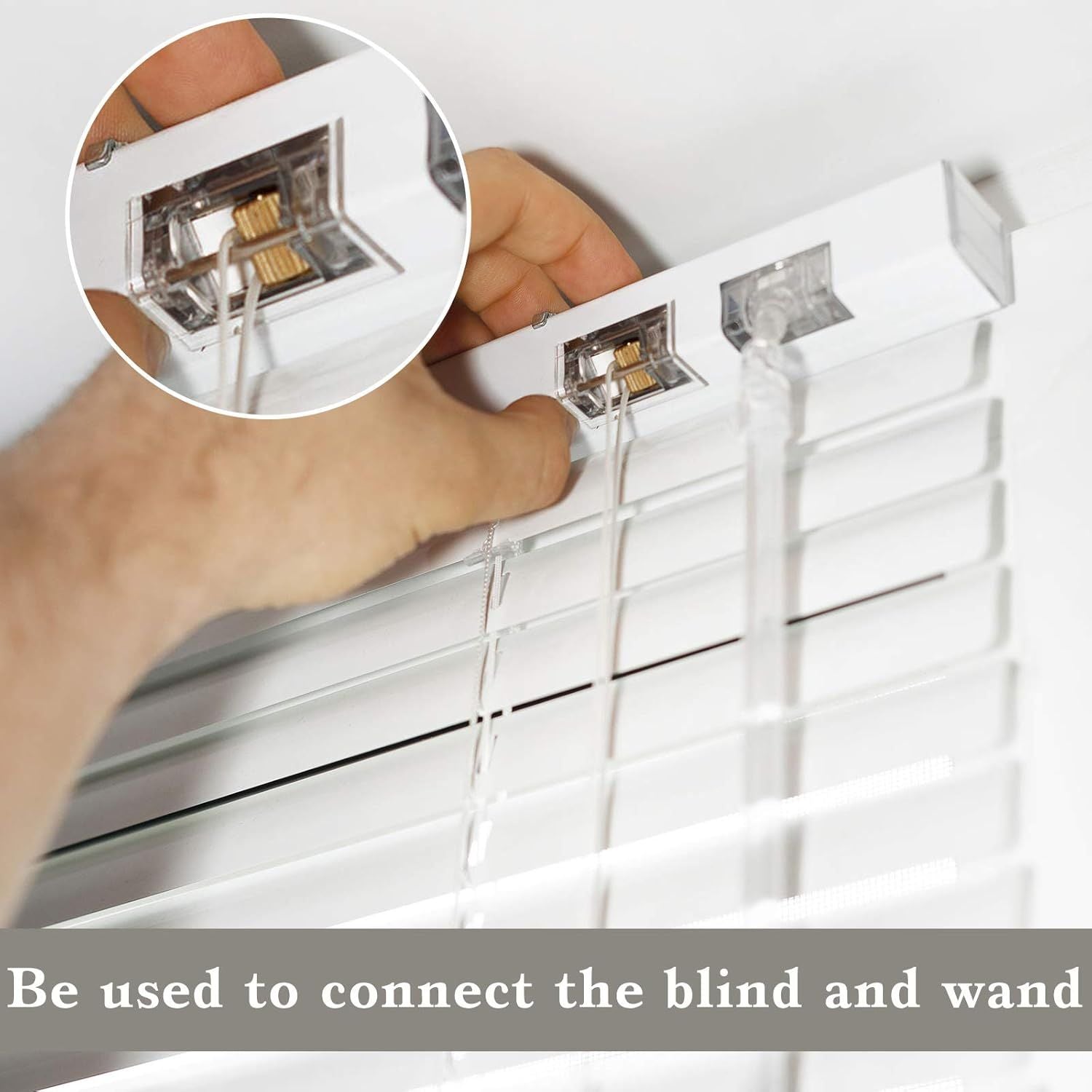 4 Pieces Blind Wand Tilter Control Wand or 1 Inch Mini Blind Head Rail Mechanism Replacement with D Shaped Gear Tilter Mechanism Hook Connection