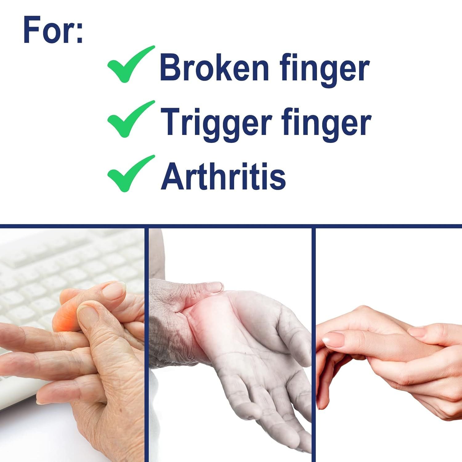 4 Pcs Upgraded Trigger inger Splint: Trigger inger Brace Support with 3 Adjustable ixing Belt, inger Straightener or Middle/Ring/Index/Pinky/Thumb, its or Broken/Straightening/Arthritis