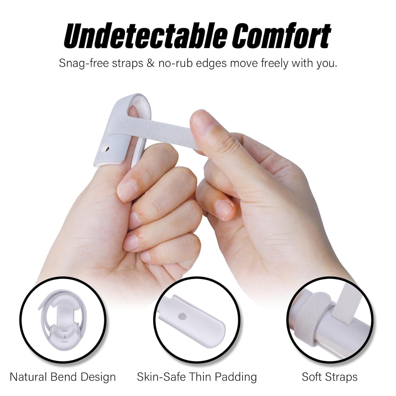 Lightweight inger Splint, 4 Graduated inger Braces Support or Thumb/Middle/Ring/Index/Pinky, Stabilizer Support or Broken, Trigger, Mallet, Arthritis & Knuckle Immobilization