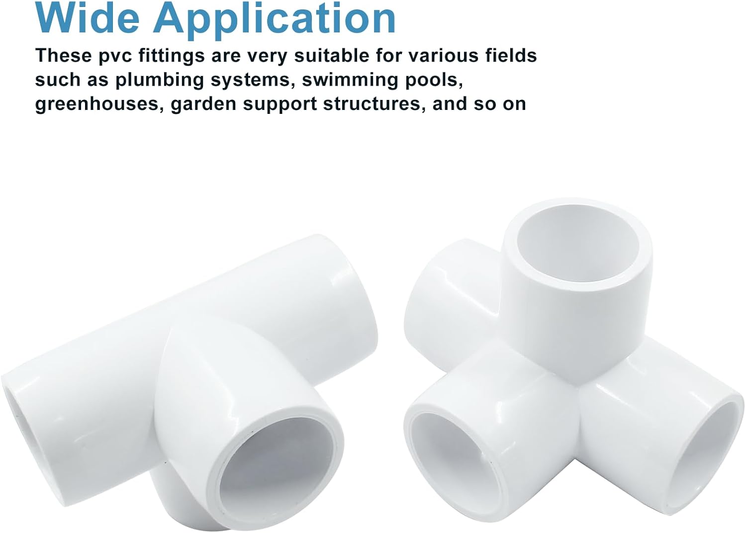 Biaungdo 4 Pcs 1/2" PVC Pipe Fitting, 4 Way Elbow Pipe Connector Furniture Grade Corner Fittings PVC Elbow Fitting for DIY Shelf Garden Support PVC Structure White