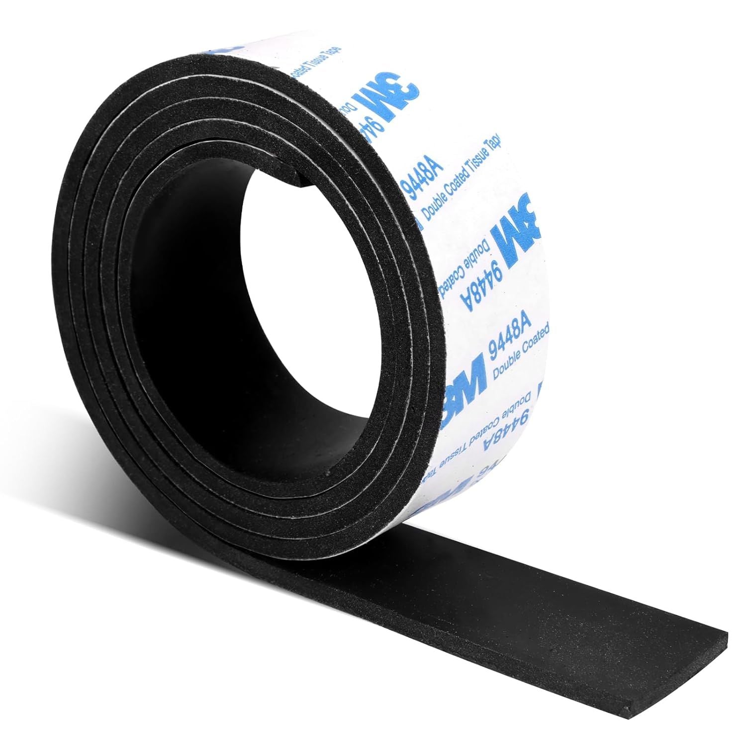Rubber Strips, Solid Rubber Sheets Sel Adhesive Neoprene Rolls & Strips or DIY Gaskets Anti-Slip Pads Crats Pads Seal Strip Weather Striping 1” Wide x 1/8" Thick x 3.3' Long