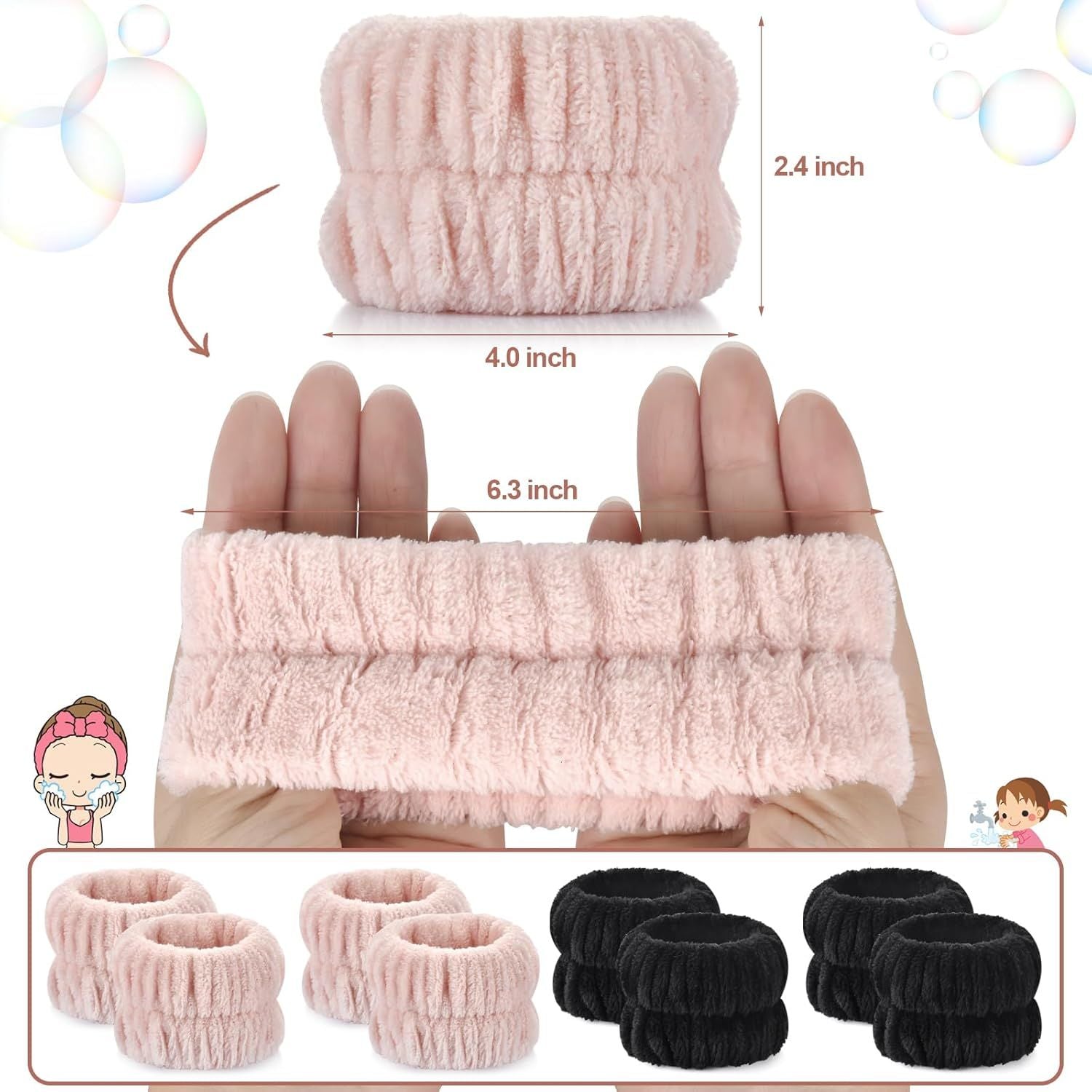 Wrist Bands or Washing ace, 4pcs Spa ace Washing Wristbands, Microiber Arm Wrist Towels, Absorbent Wash Wristbands or Woman Men, Prevent Water rom Spilling Down Your Arms