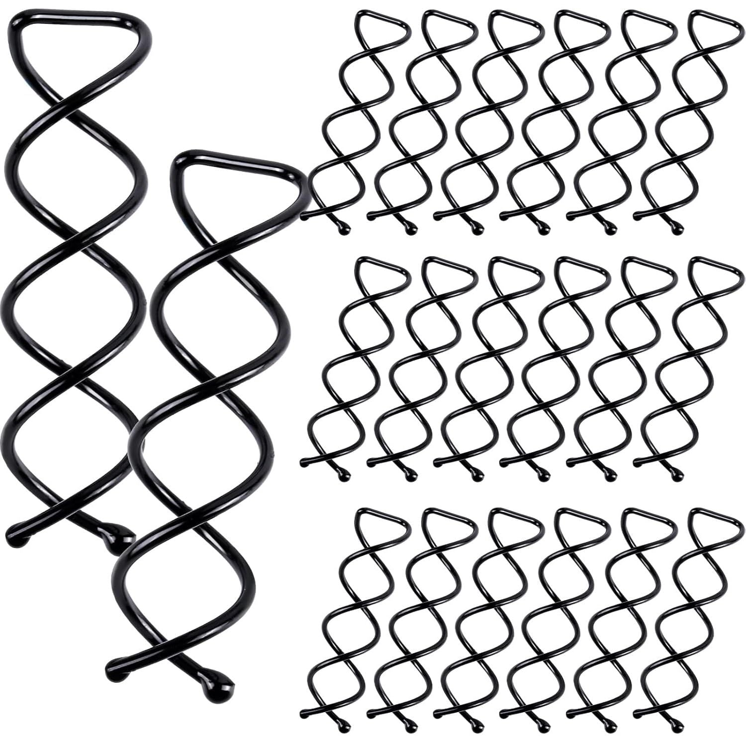20PCS Spiral Hair Pins, Spin Pins Spiral Bobby Pins or Girls, Women and Kids, Non-Scratch Round Clip & Bun Twist, Stylish Bun Bobby Pins, Premium Spin Pins or Hair, Black