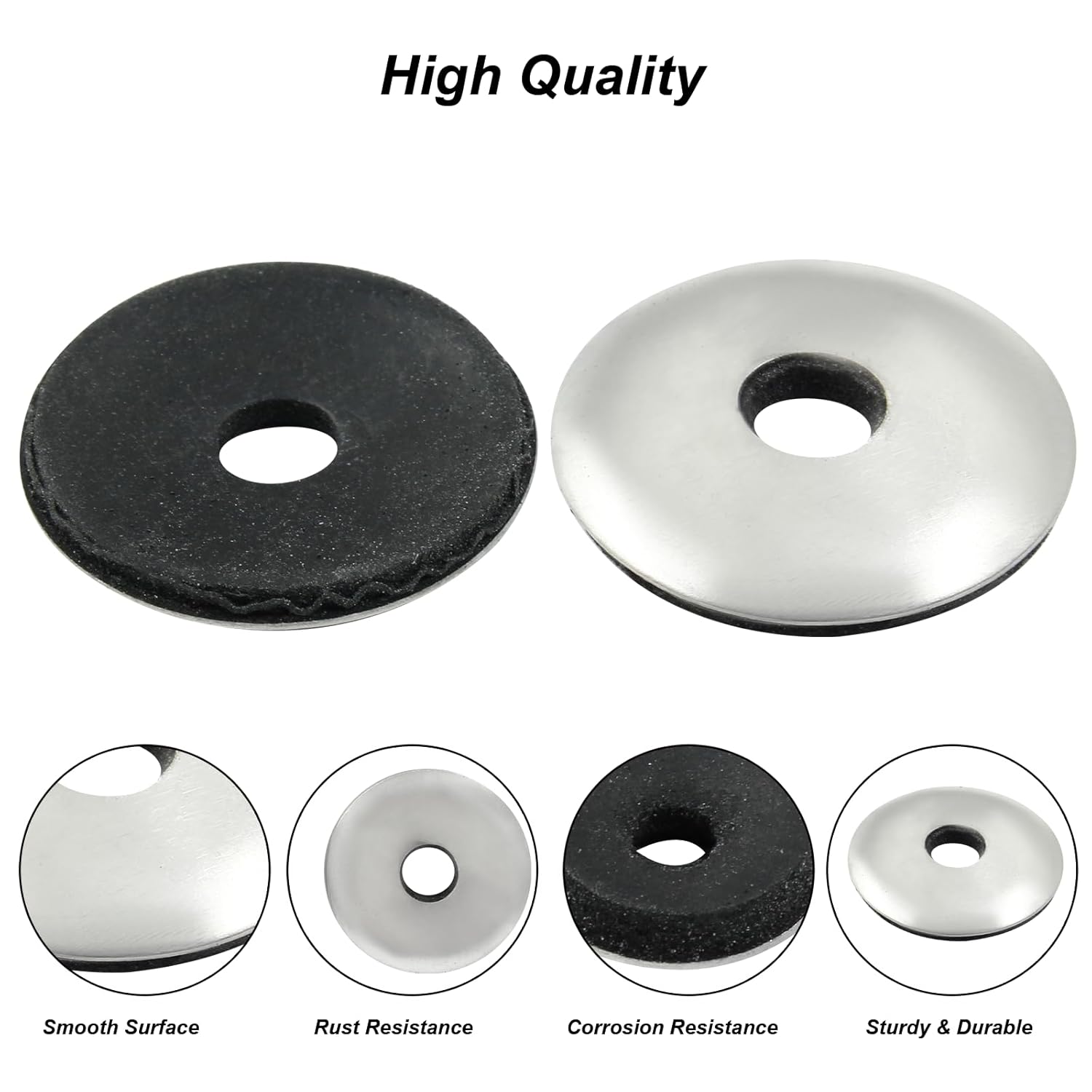 Biaungdo 60 Pcs 1/4" x 1" Neoprene Washers, Stainless Steel Neoprene EPDM Bonded Sealing Washers Rubber Washers Gasket Assortment Kit for Screws M6.3 x 25mm