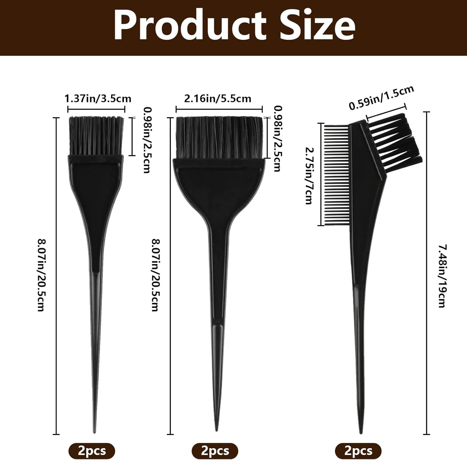 6 Pcs Hair Dye Brush Applicator Kit, Hair Color Brushes or Women Men, Hair Coloring Brush Set, Hair Color Applicator Brush Combs, Hair Dye Applicator Brush, Hair Tint Dyeing Hair Dying Tools Kits
