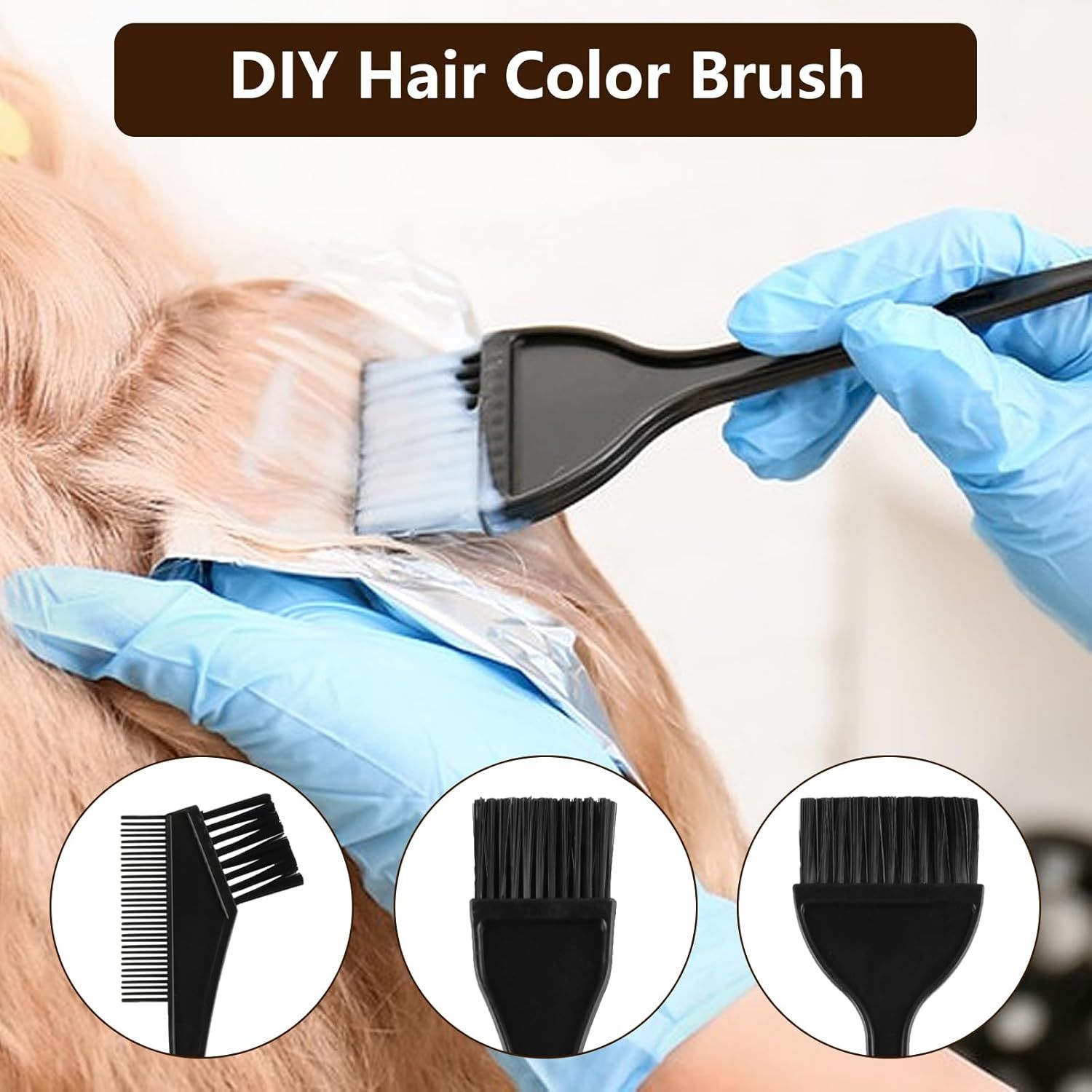 6 Pcs Hair Dye Brush Applicator Kit, Hair Color Brushes or Women Men, Hair Coloring Brush Set, Hair Color Applicator Brush Combs, Hair Dye Applicator Brush, Hair Tint Dyeing Hair Dying Tools Kits