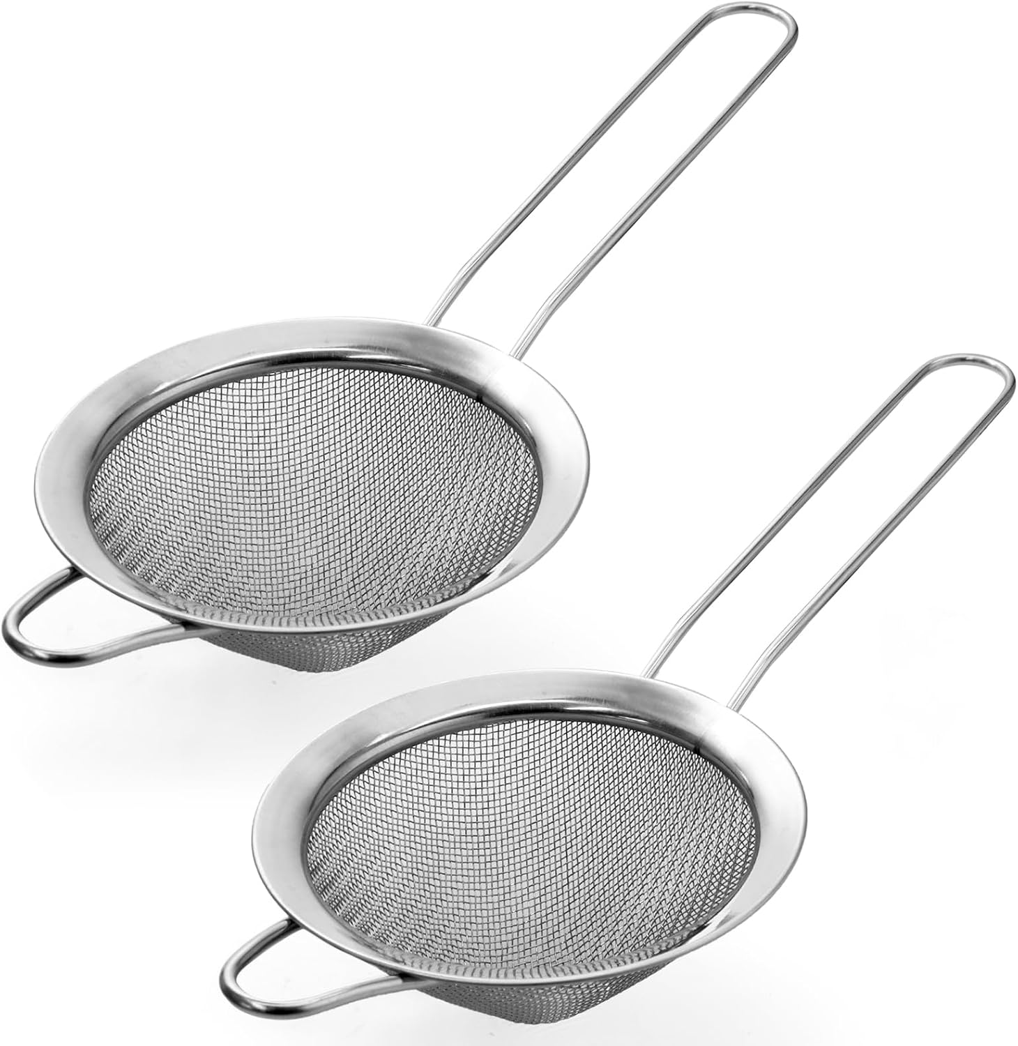 Biaungdo 2 Pcs 8.5 cm/3.3 Inch Fine Mesh Strainer, Stainless Steel Tea Strainer Conical Mesh Strainers Sieve for Cocktail, Coffee, Food, Noodles, Tea Filter Small