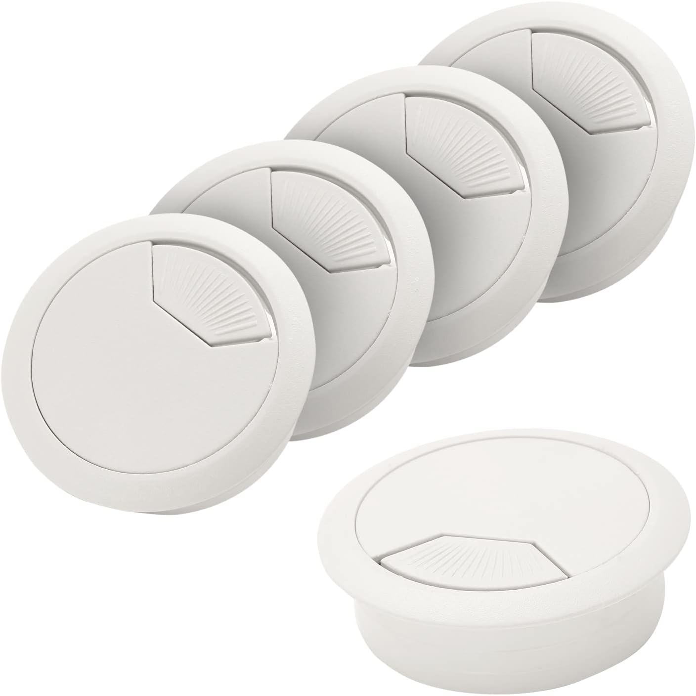 Biaungdo 5 Pcs 2 Inch Desk Grommet, Wire Cable Cord Hole Cover Grommet Cable Cord Organizer for Home, Office, White