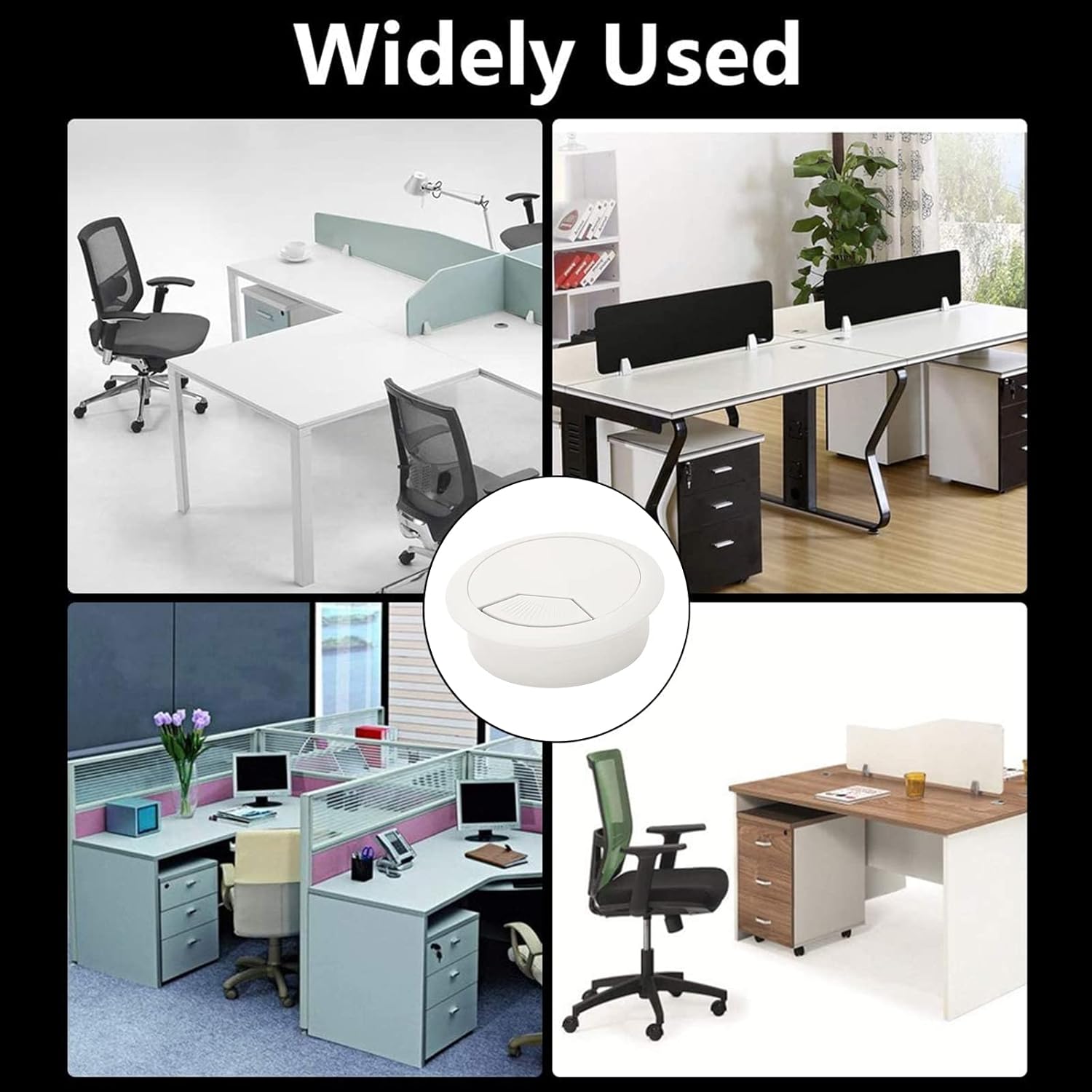 Biaungdo 5 Pcs 2 Inch Desk Grommet, Wire Cable Cord Hole Cover Grommet Cable Cord Organizer for Home, Office, White