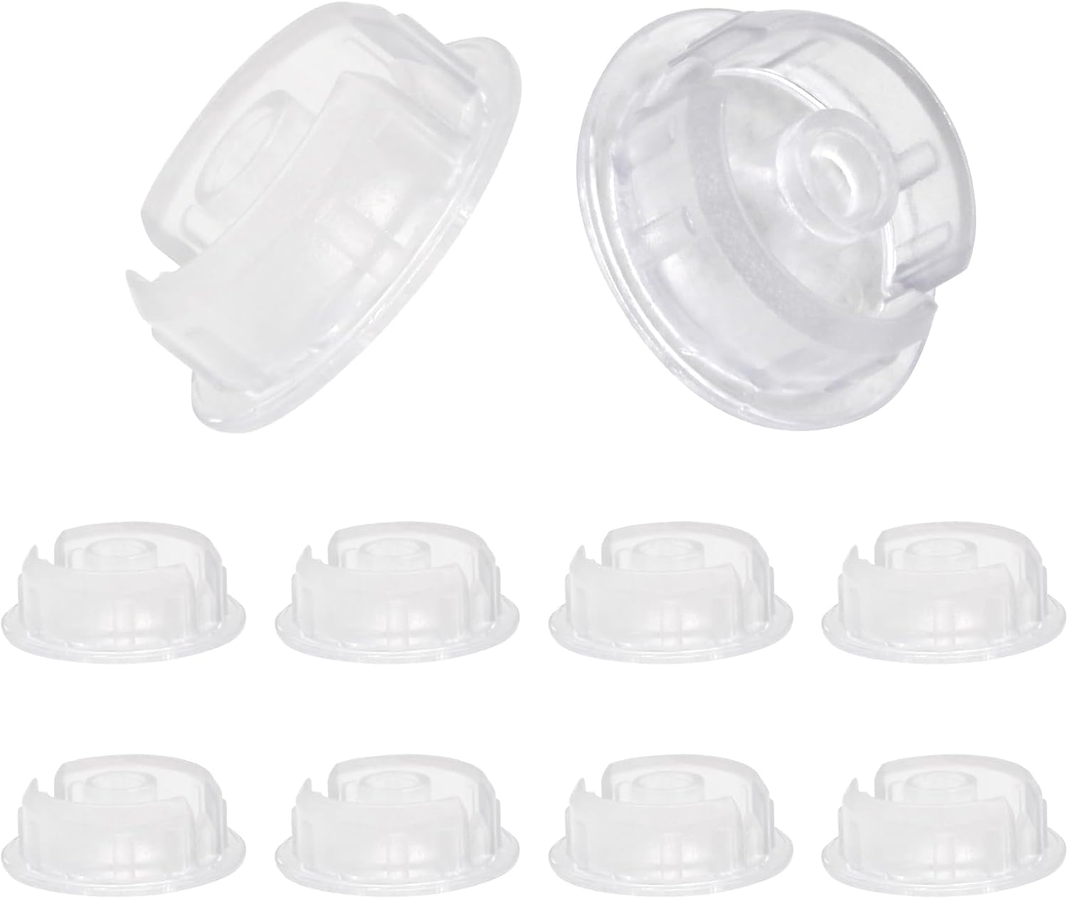 Biaungdo 10 Pcs Bottom Rail Ladder Cord Button Plugs, Clear Color Blinds Bottom Rail Plugs Blinds Components Parts Accessory Fit 3/4" Hole Inside a Bottom Rail