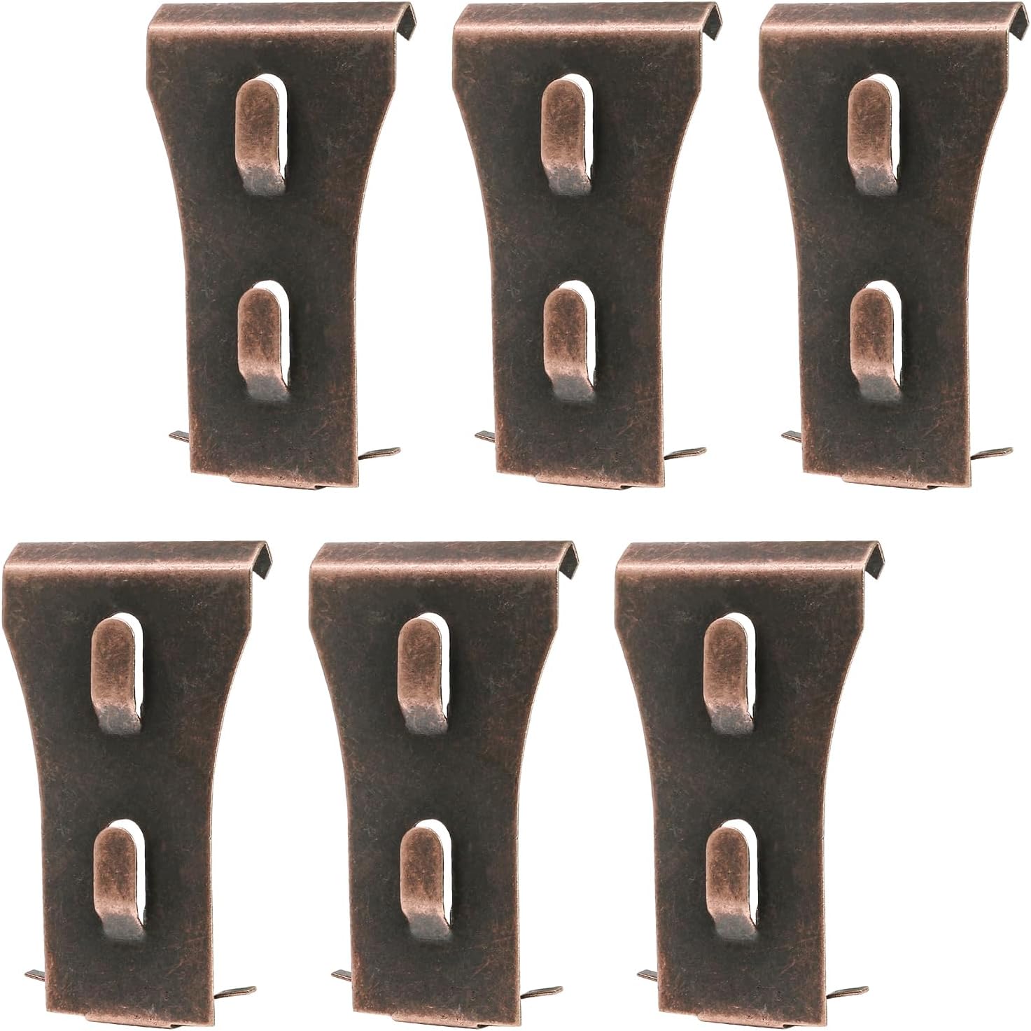 Biaungdo 6 Pcs Brick Wall Clips, Steel Brick Hook Clips, Heavy Duty Brick Hanger for Hanging Outdoors, Metal Brick Wall Hangers Outside Home Decor for 2-1/4 to 2-3/8 inches Bricks Red Bronze