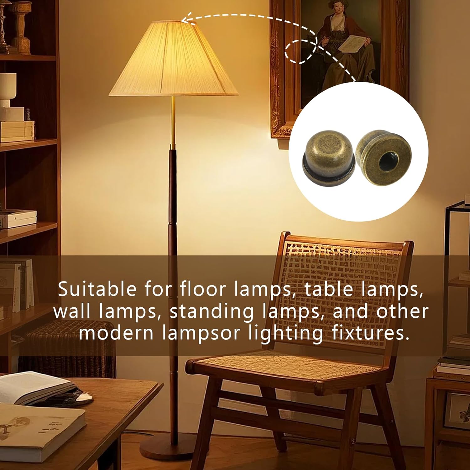Biaungdo 2 Pack Metal Lamp Finial Cap Knob, Lamp Shade Screw Cap Top Lamps Decoration for Lamps Shade Holder, 1/4-27 Inch, Bronze