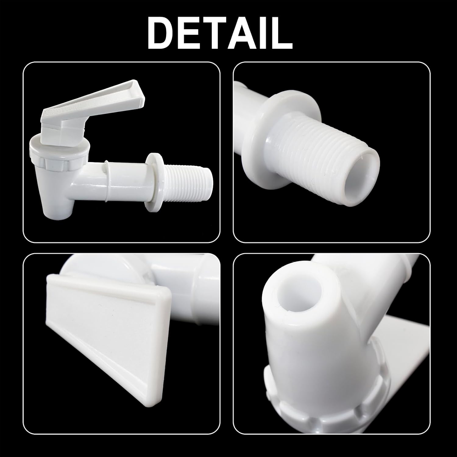 Biaungdo Replacement Water Cooler Faucet Bottle Jug, 2 Sets BPA-Free Plastic Water Spigot Spout Beverage Water Crock Dispenser Tap Set Lever Beverage Pour Dispenser Valve Milky White