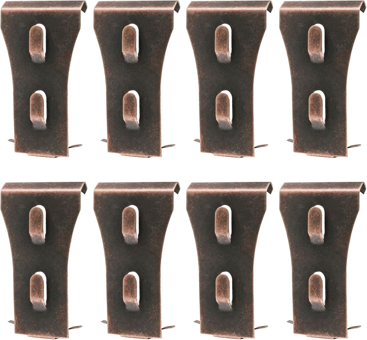 Biaungdo 8 Pcs Brick Wall Clips, Steel Brick Hook Clips, Heavy Duty Metal Brick Wall Hanger for Hanging Outdoors, Outside Home Decor for 2-1/4 to 2-3/8 inches Bricks Red Bronze