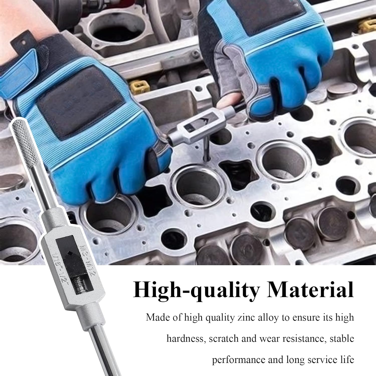Biaungdo 1/16"- 1/2" Tap Capacity Adjustable Tapping Wrench Profesional Handle Tap and Reamer Wrench M3-12